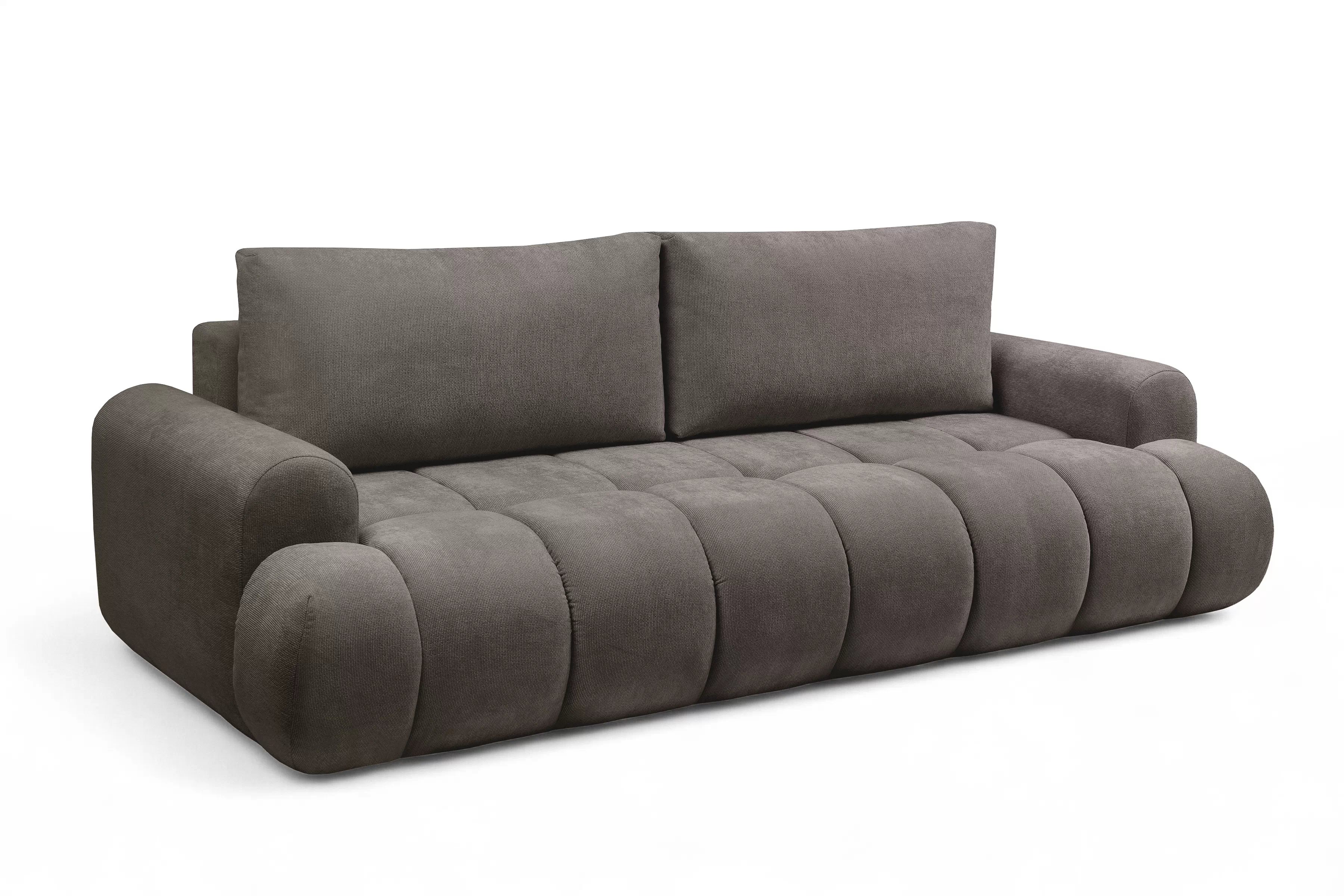 Rozkladacia pohovka Lutario s funkciou spania - sivohnedá pletenina hydrofóbna Venice 2022 Pohovka Lutario s funkciou spánku - szarobrazowa plecionka hydrofobowa Venice 2022