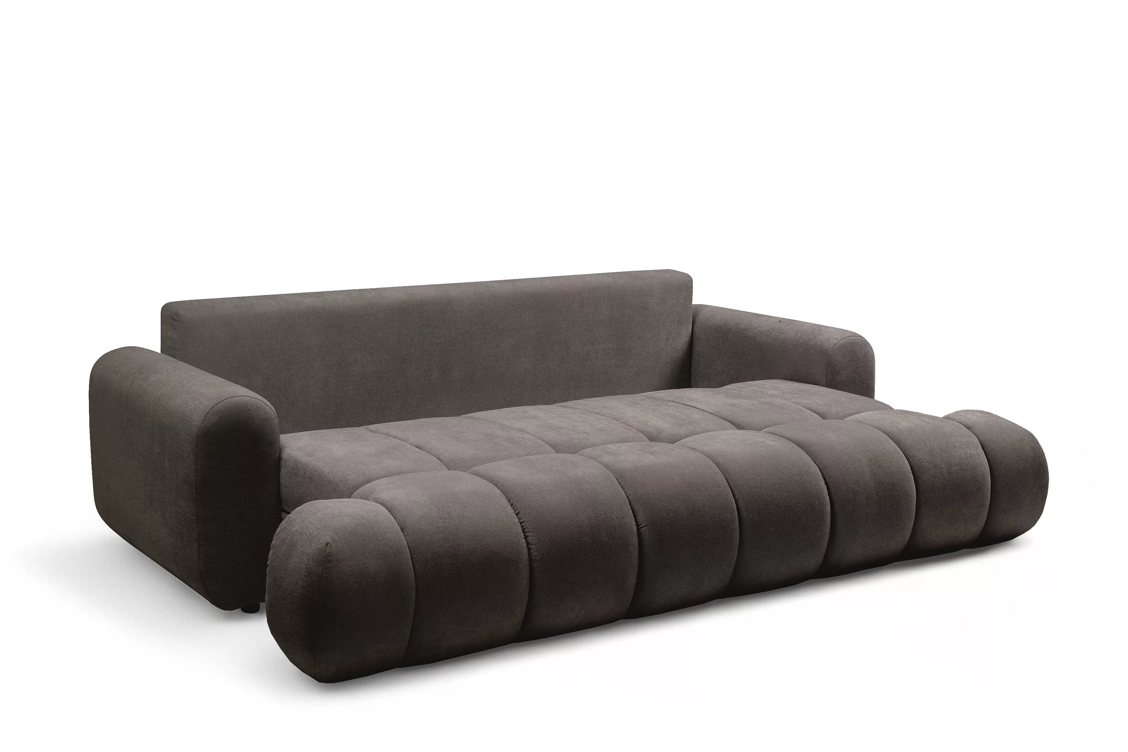 Rozkladacia pohovka Lutario s funkciou spania - sivohnedá pletenina hydrofóbna Venice 2022 Pohovka Lutario s funkciou spánku - szarobrazowa plecionka hydrofobowa Venice 2022