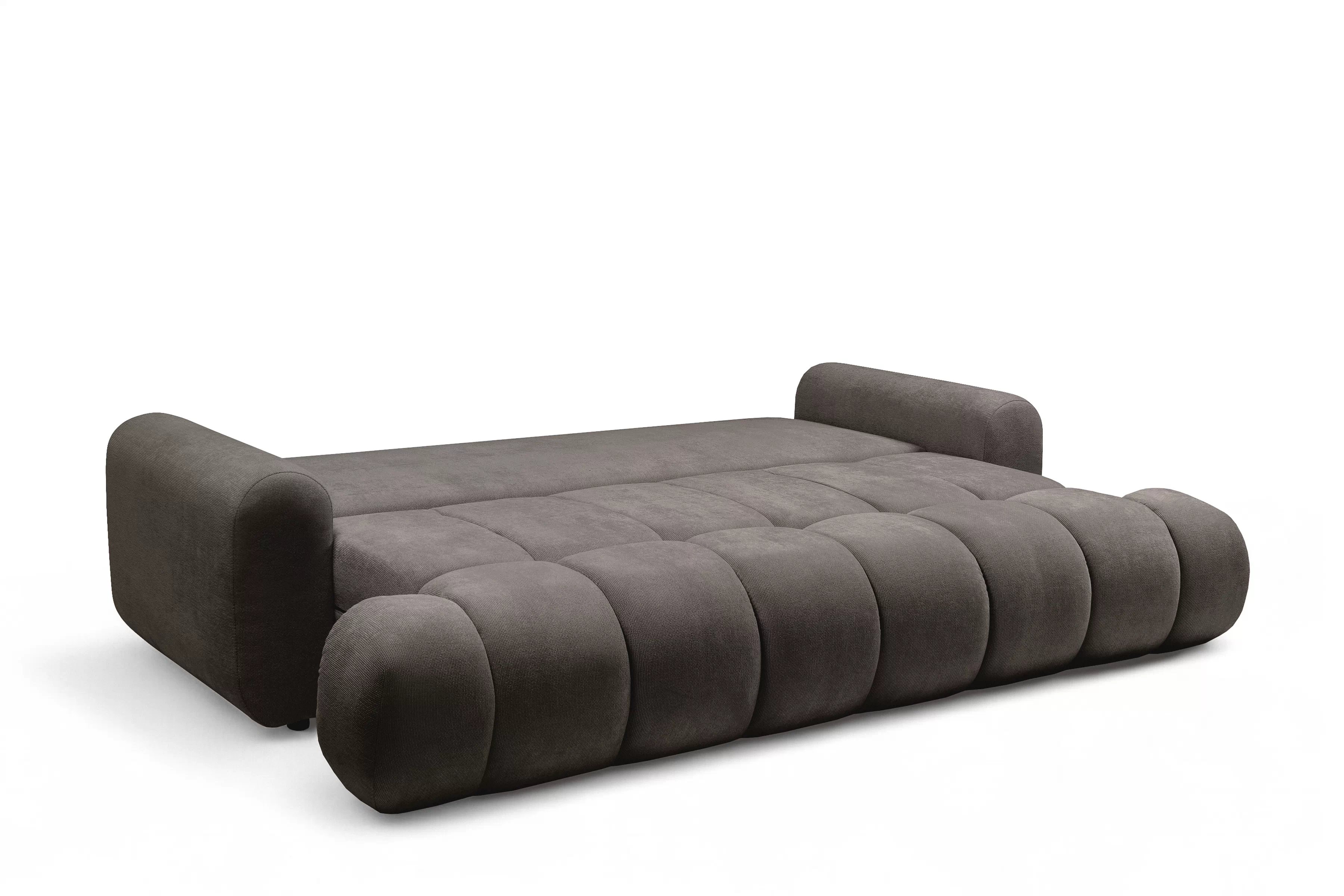 Rozkladacia pohovka Lutario s funkciou spania - sivohnedá pletenina hydrofóbna Venice 2022 Pohovka Lutario s funkciou spánku - szarobrazowa plecionka hydrofobowa Venice 2022