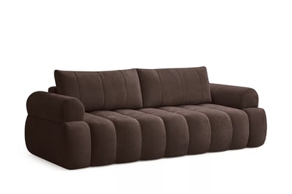 Rozkládací pohovka Mavelia - hnědý pletený materiál Kiara 856
