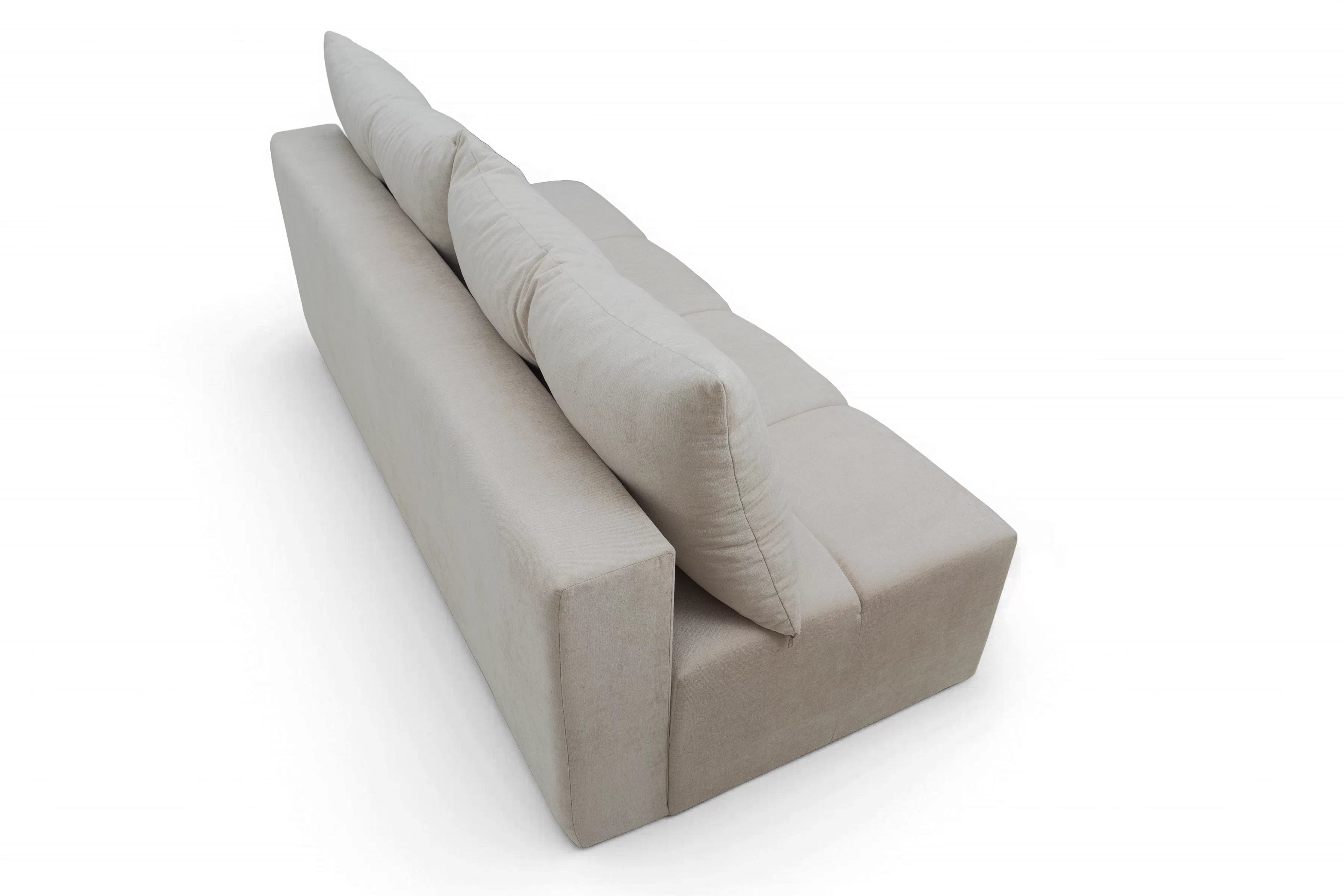 Rozkládací pohovka Natario s úložným prostorem - béžová látka Wind 05 Pohovka Natario rozkladana s úložným prostorem- béžová šenil Wind 5