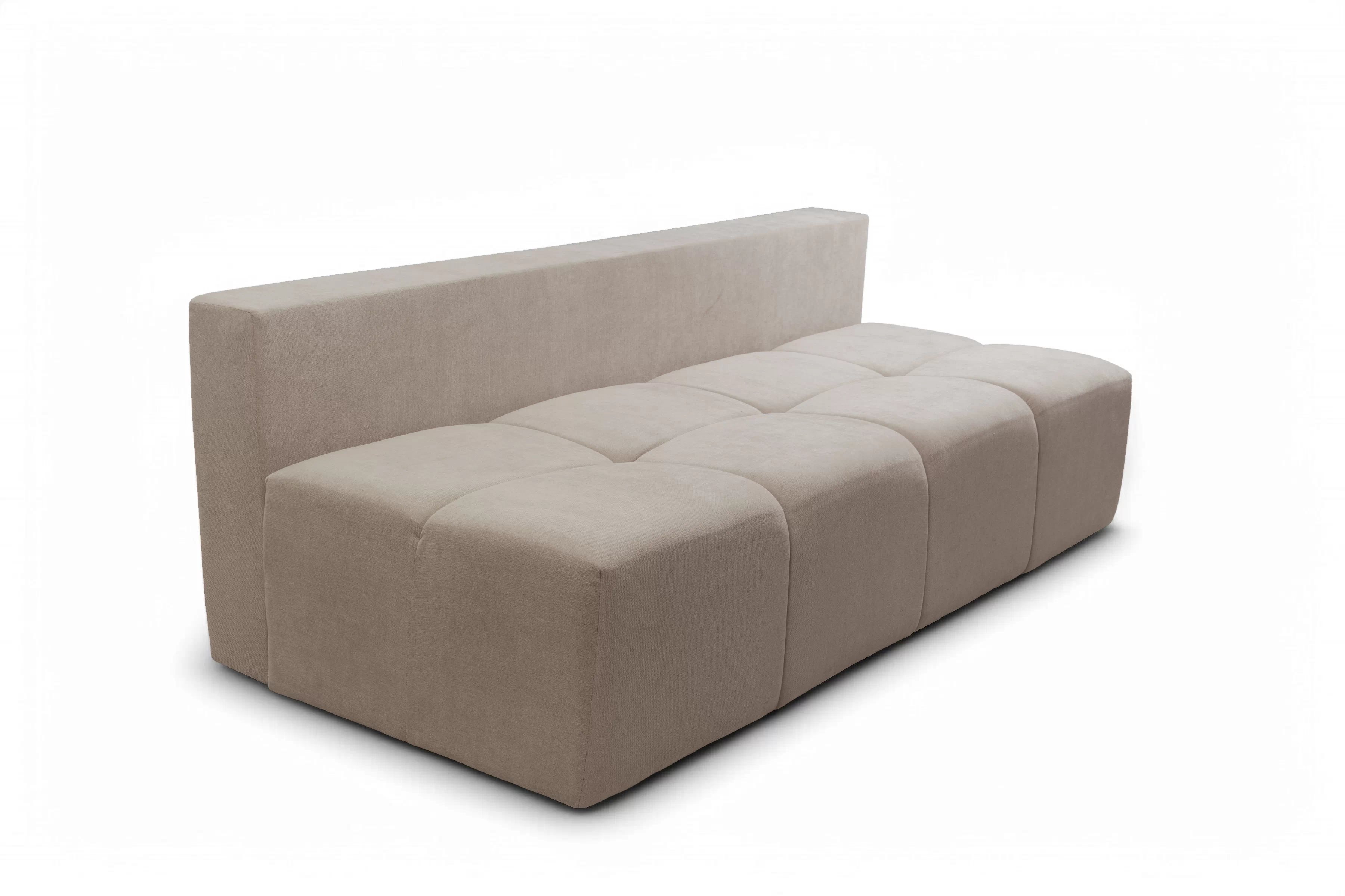 Rozkládací pohovka Natario s úložným prostorem - tmavě béžová látka Wind 11 Pohovka Natario rozkladana s úložným prostorem- tmavý béžová šenil Wind 11