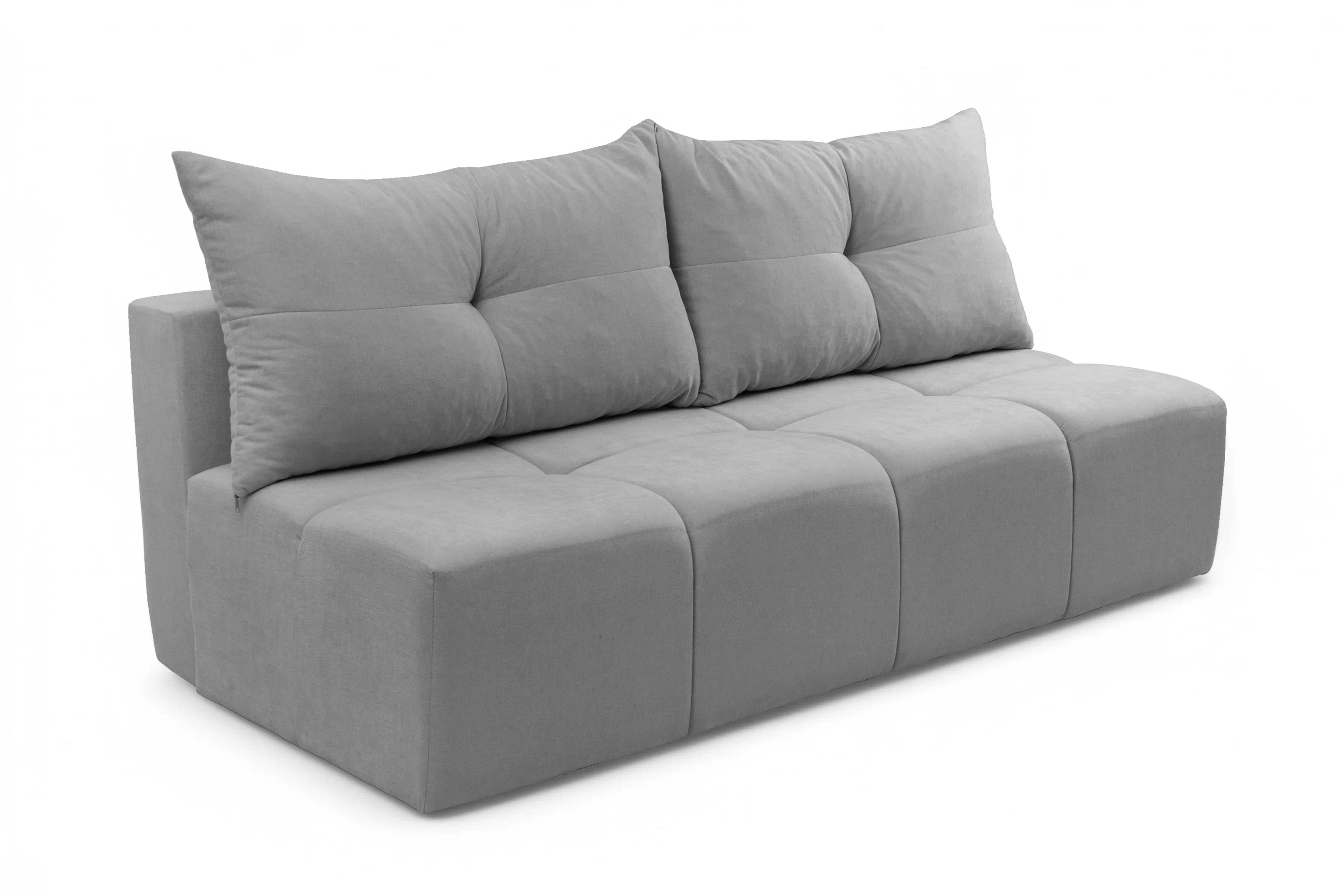 Rozkládací pohovka Natario s úložným prostorem - šedá látka Wind 90 Pohovka Natario rozkladana s úložným prostorem- šedá šenil Wind 90