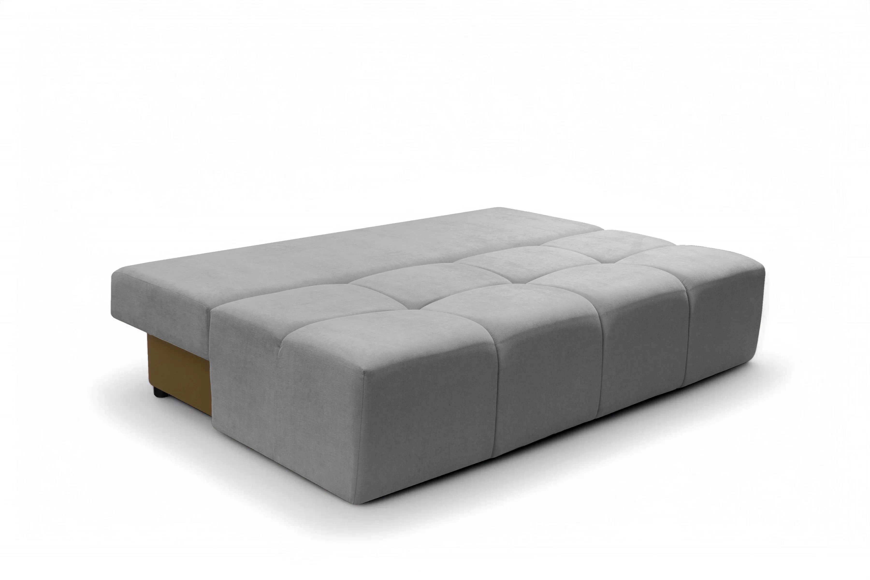 Rozkládací pohovka Natario s úložným prostorem - šedá látka Wind 90 Pohovka Natario rozkladana s úložným prostorem- šedá šenil Wind 90