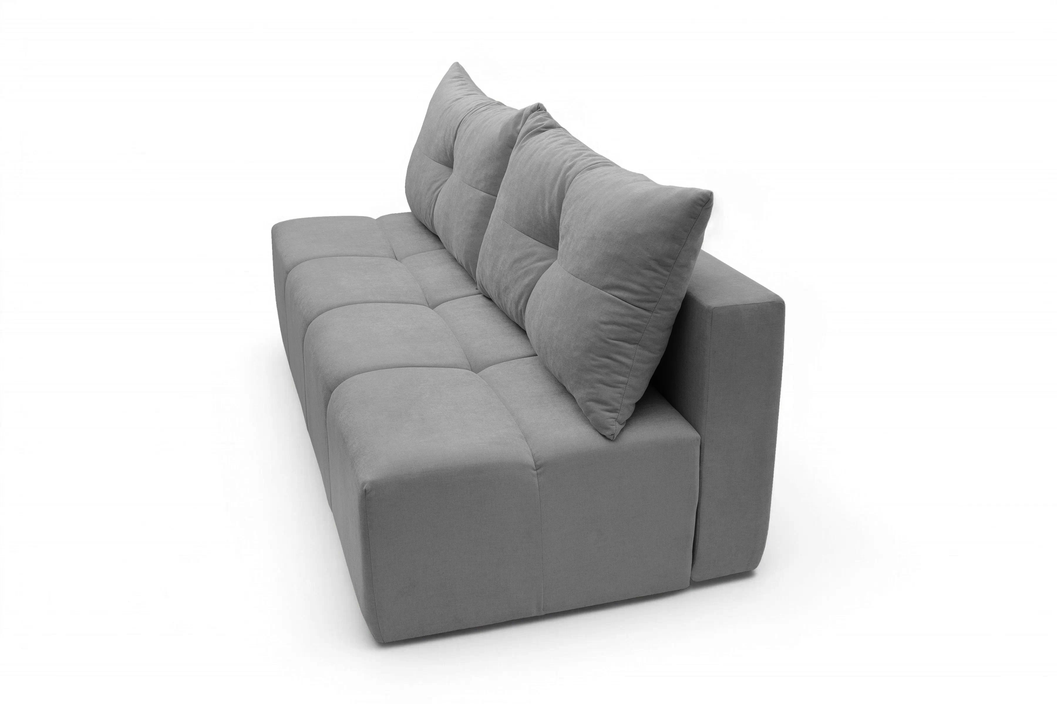 Rozkládací pohovka Natario s úložným prostorem - šedá látka Wind 90 Pohovka Natario rozkladana s úložným prostorem- šedá šenil Wind 90