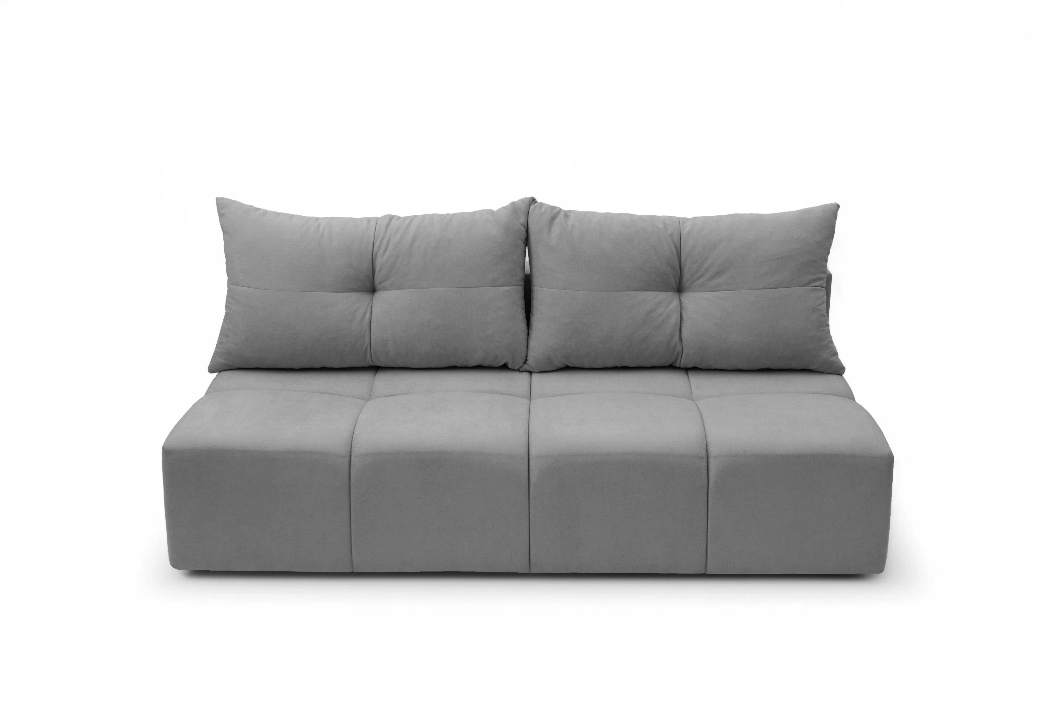 Rozkládací pohovka Natario s úložným prostorem - šedá látka Wind 90 Pohovka Natario rozkladana s úložným prostorem- šedá šenil Wind 90