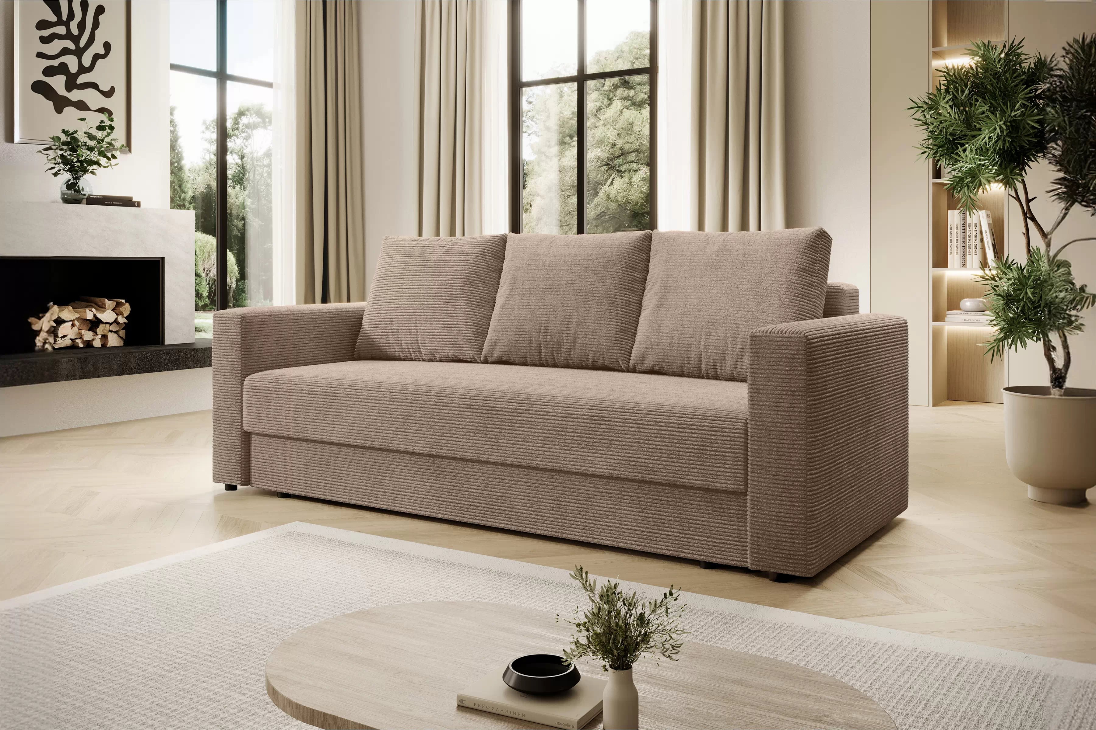 Rozkladacia pohovka Bizon - béžový menčester Lincoln 17 Pohovka rozkladana do obývacej izby Bizon - béžový MENČESTER Lincoln 17