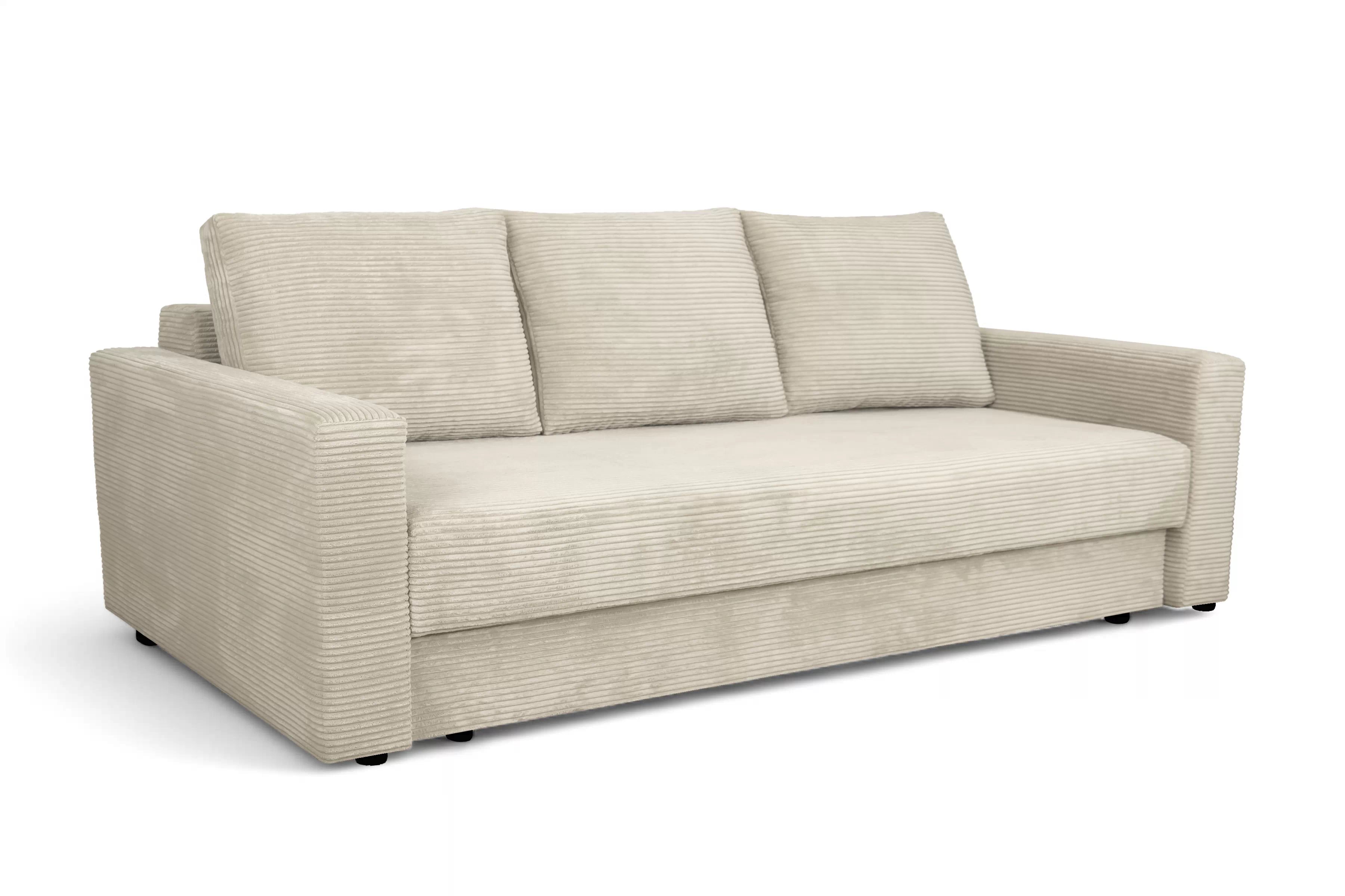 Rozkládací pohovka Bizon - krémový manšestr Lincoln 03 Pohovka rozkladana pro obývacího pokoje Bizon - Krémový manšestr Lincoln 03 