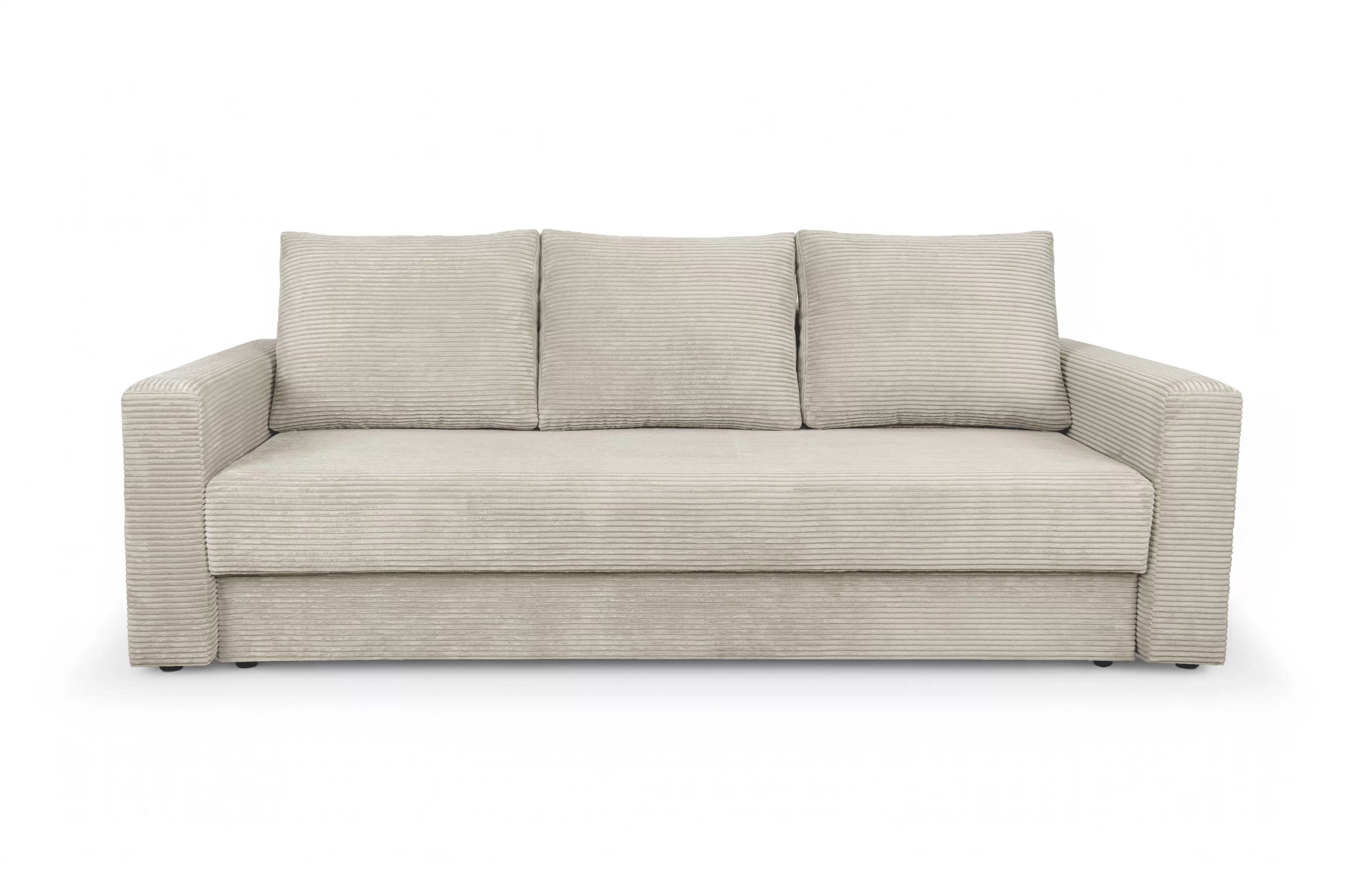 Rozkládací pohovka Bizon - krémový manšestr Lincoln 03 Pohovka rozkladana pro obývacího pokoje Bizon - Krémový manšestr Lincoln 03 