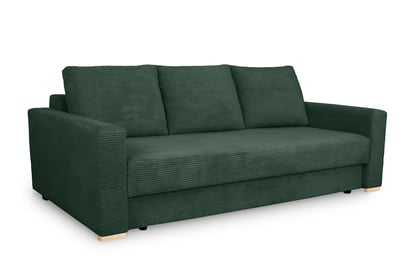 Canapea extensibilă Bizon - tapițerie catifea verde Lincoln 39 / picioare fag
