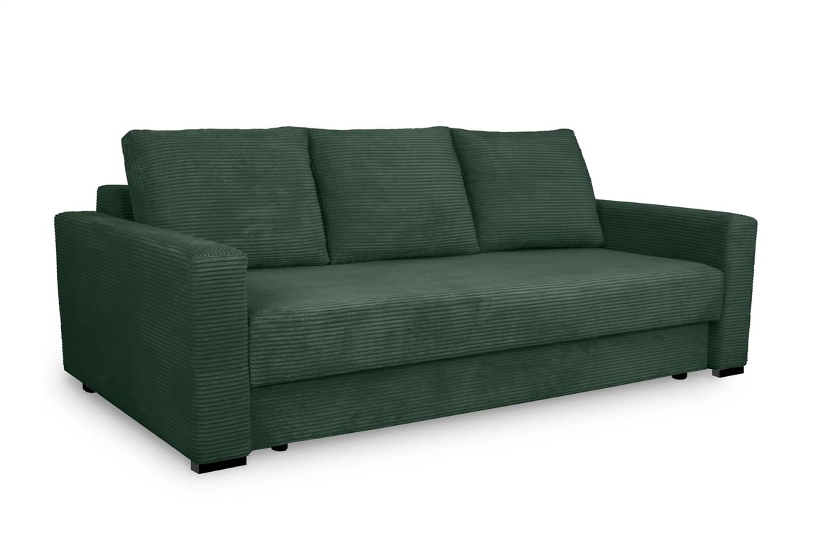 Canapea extensibilă Bizon - tapițerie catifea verde Lincoln 39 / picioare wenge Canapea rozkladana pentru camera de zi Bizon - verde catifea Lincoln 39 / wenge 