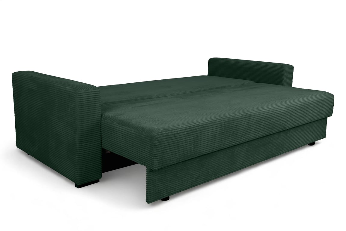 Canapea extensibilă Bizon - tapițerie catifea verde Lincoln 39 / picioare wenge Canapea rozkladana pentru camera de zi Bizon - verde catifea Lincoln 39 / wenge 
