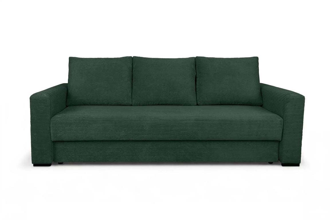 Canapea extensibilă Bizon - tapițerie catifea verde Lincoln 39 / picioare wenge Canapea rozkladana pentru camera de zi Bizon - verde catifea Lincoln 39 / wenge 