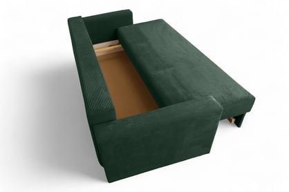 Canapea extensibilă Bizon - tapițerie catifea verde Lincoln 39 / picioare wenge Canapea rozkladana pentru camera de zi Bizon - verde catifea Lincoln 39 / wenge 
