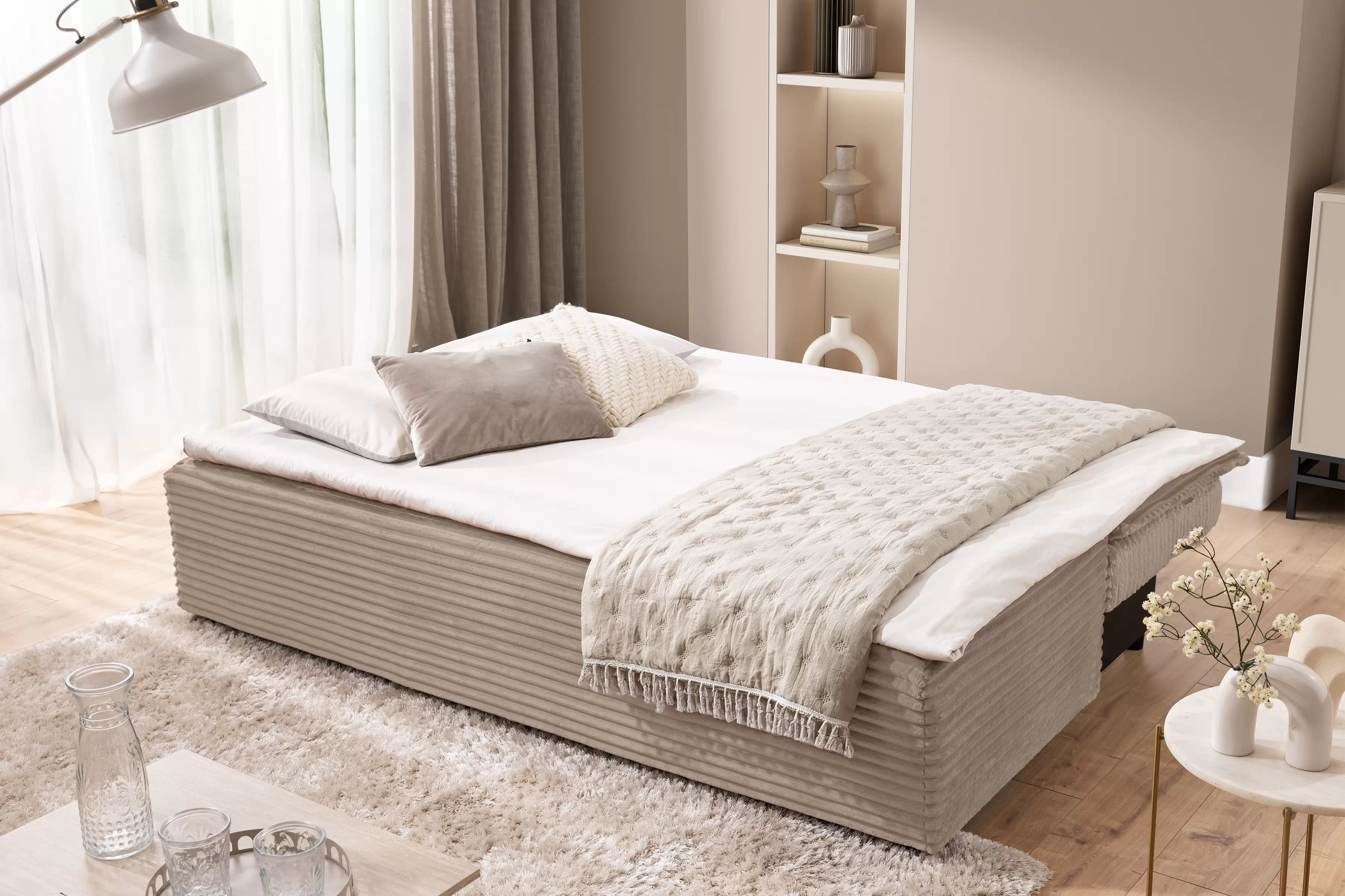 Pohovka rozkladana Firioza s úložným prostorem- béžová plusz Tilia 17 Pohovka rozkladana Firioza s úložným prostorem- béžová plusz Tilia 17