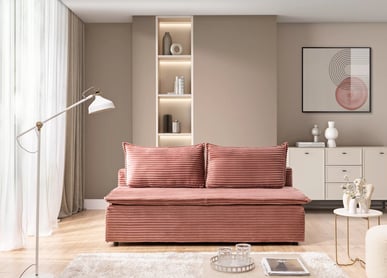 Rozkládací pohovka Firioza s úložným prostorem – růžová Tilia 62 Pohovka rozkladana Firioza s úložným prostorem- Růžová plusz Tilia 62