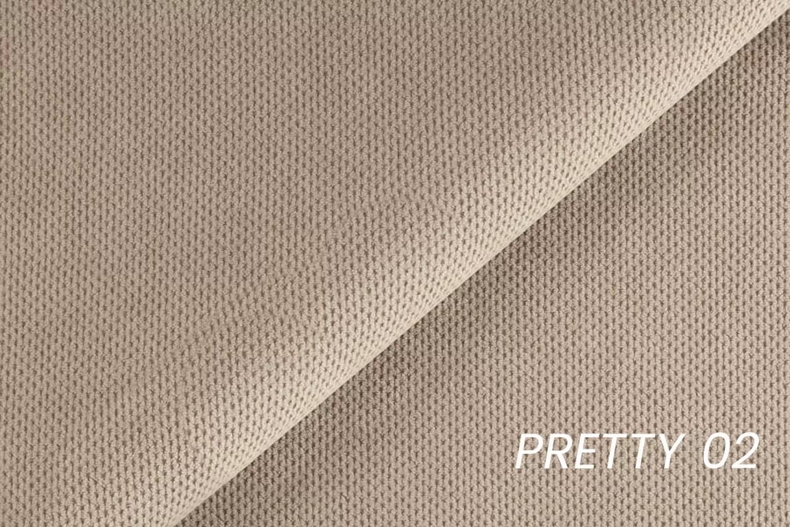 Rozkladacia pohovka Fitelia s úložným priestorom – béžový plyš Pretty 02 / bukové nožičky Pohovka rozkladana Fitelia S vnútorným úložným priestorom- béžový plusz Pretty 02 / buk