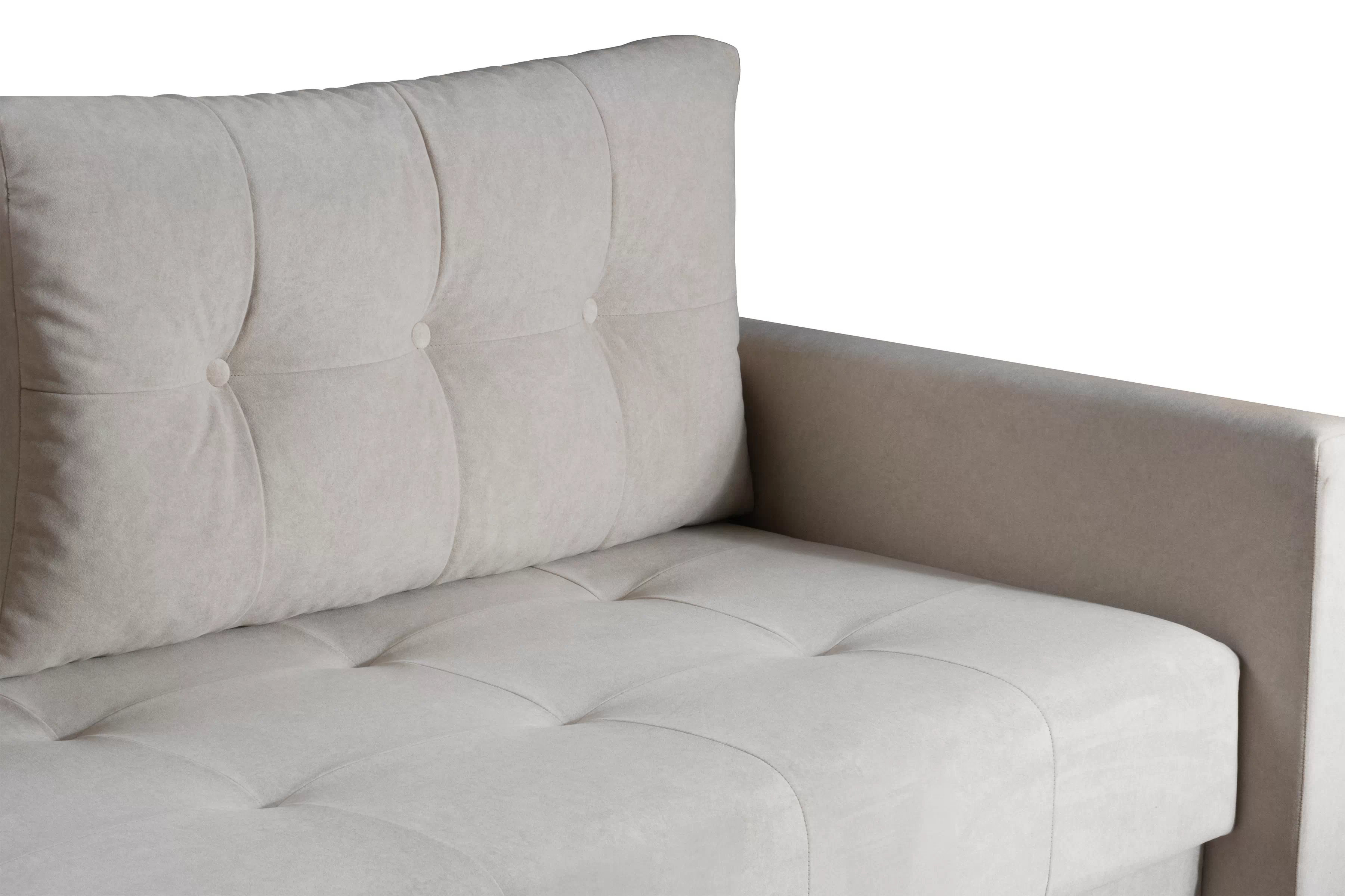 Rozkladacia trojpohovka Romano - béžový zamat Cloud 03 / buk Pohovka rozkladana trojmiestna Romano - béžový welwet Cloud 03 / nožičky buk