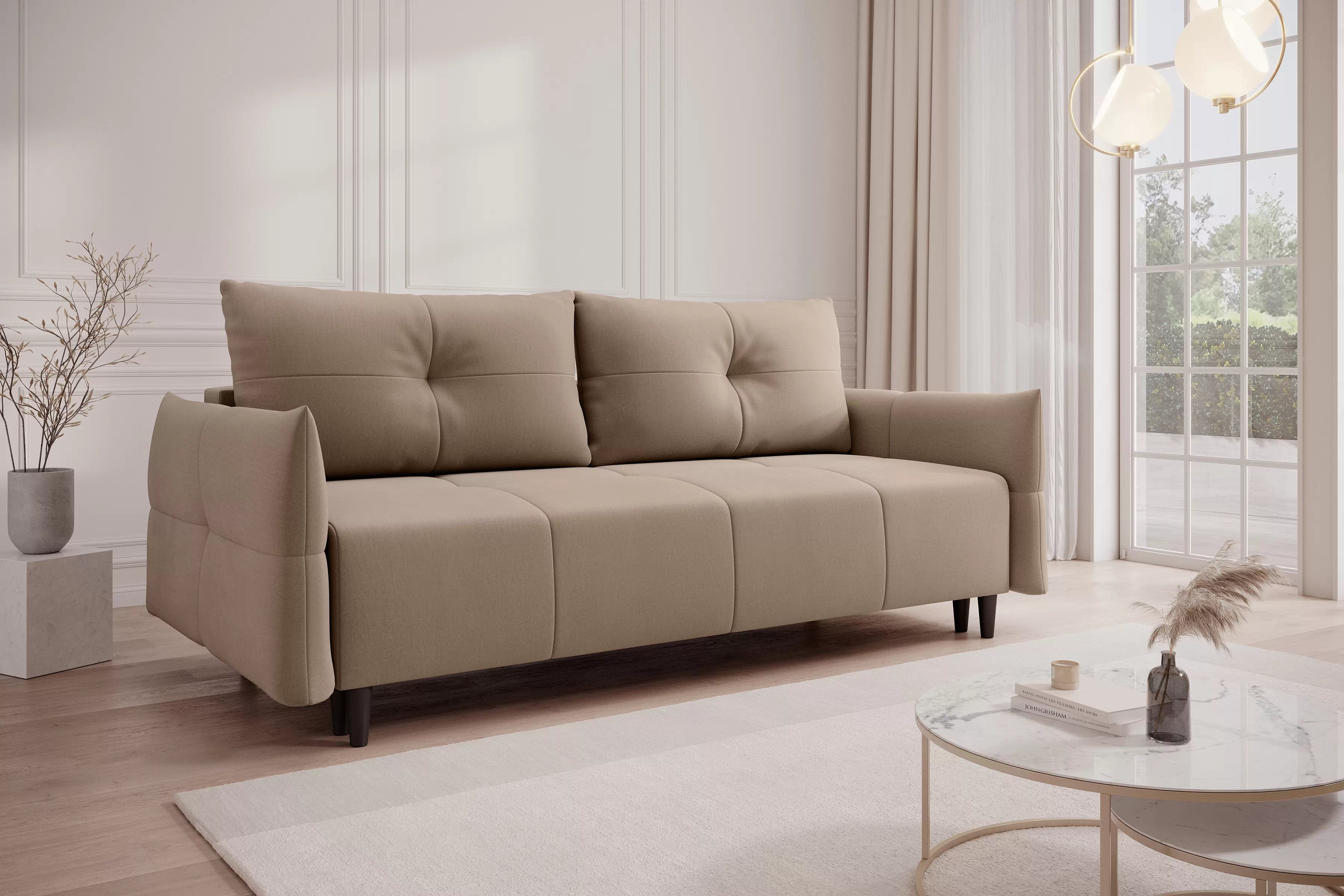 Rozkladacia trojpohovka Fitelia Pohovka rozkladana s úložným priestorom Fitelia