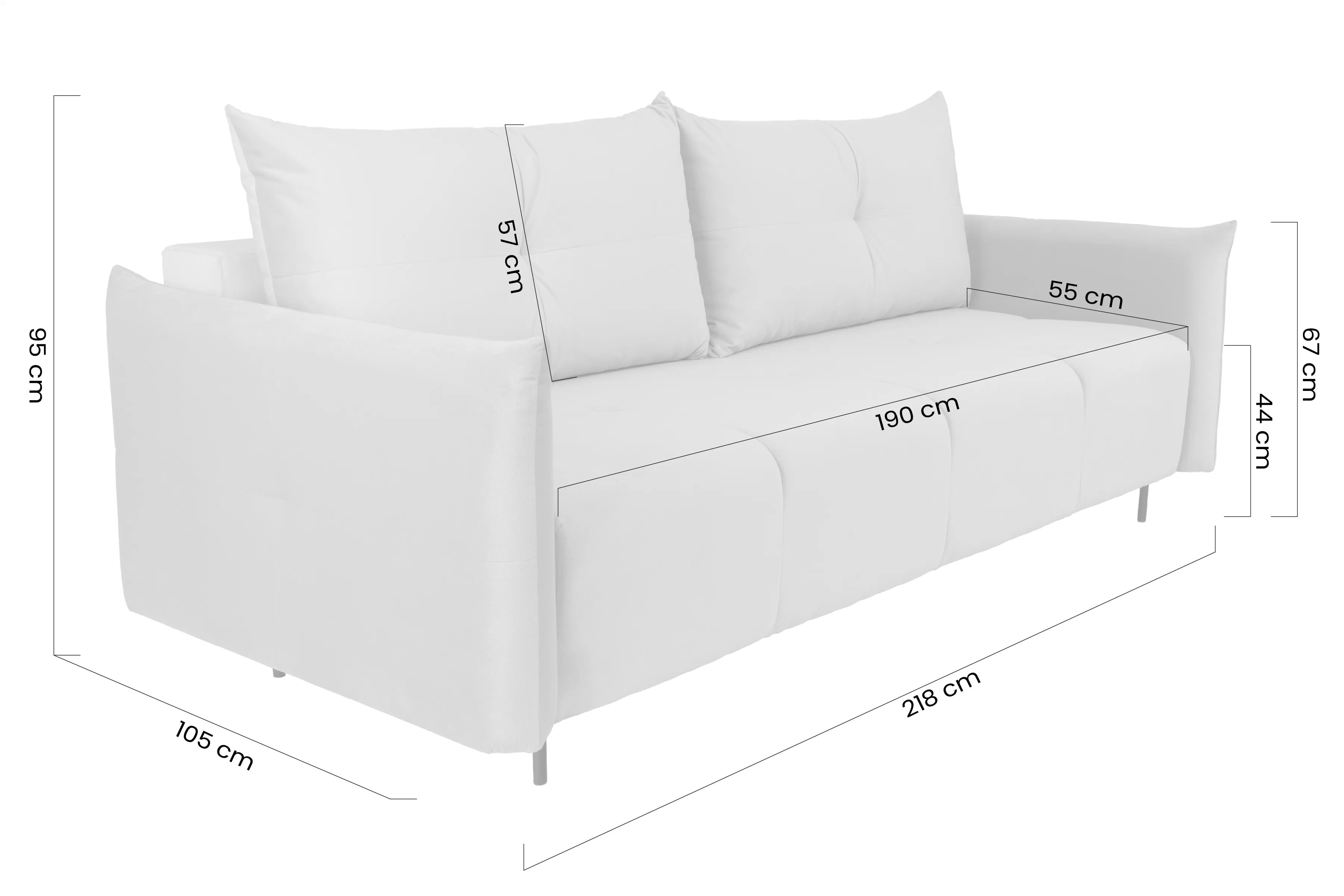 Rozkladacia trojpohovka Fitelia Pohovka rozkladana s úložným priestorom Fitelia