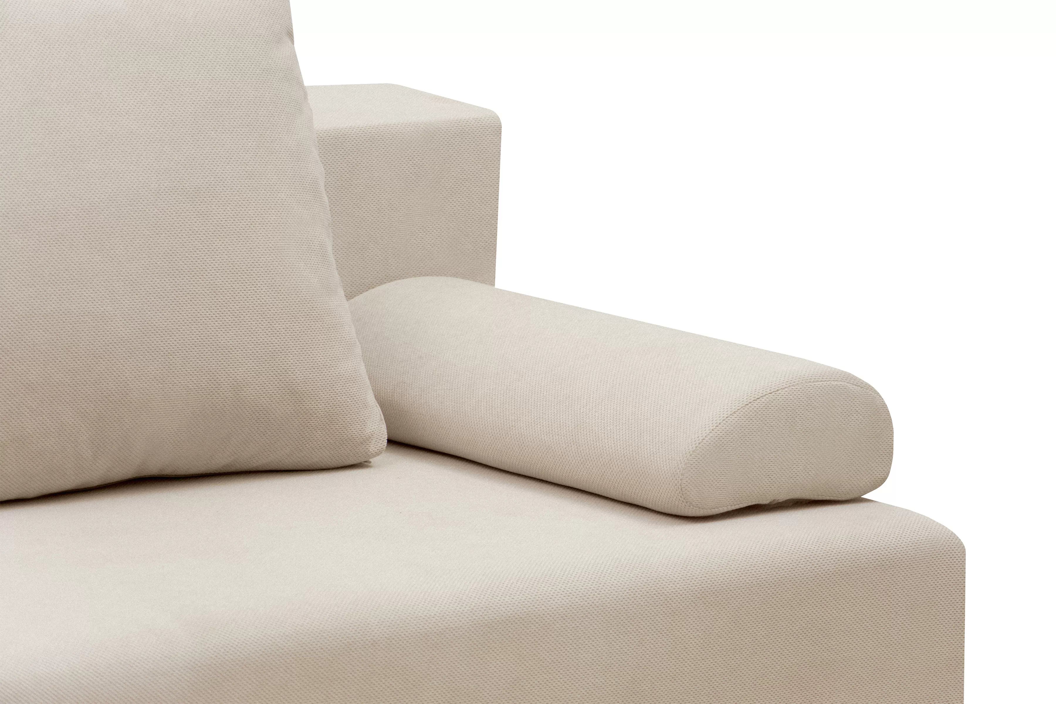 Rozkládací pohovka Morena s úložným prostorem - béžový hydrofobní samet Pretty 03 Pohovka rozkladana s úložným prostorem Morena - béžová plusz hydrofobní  Pretty 03