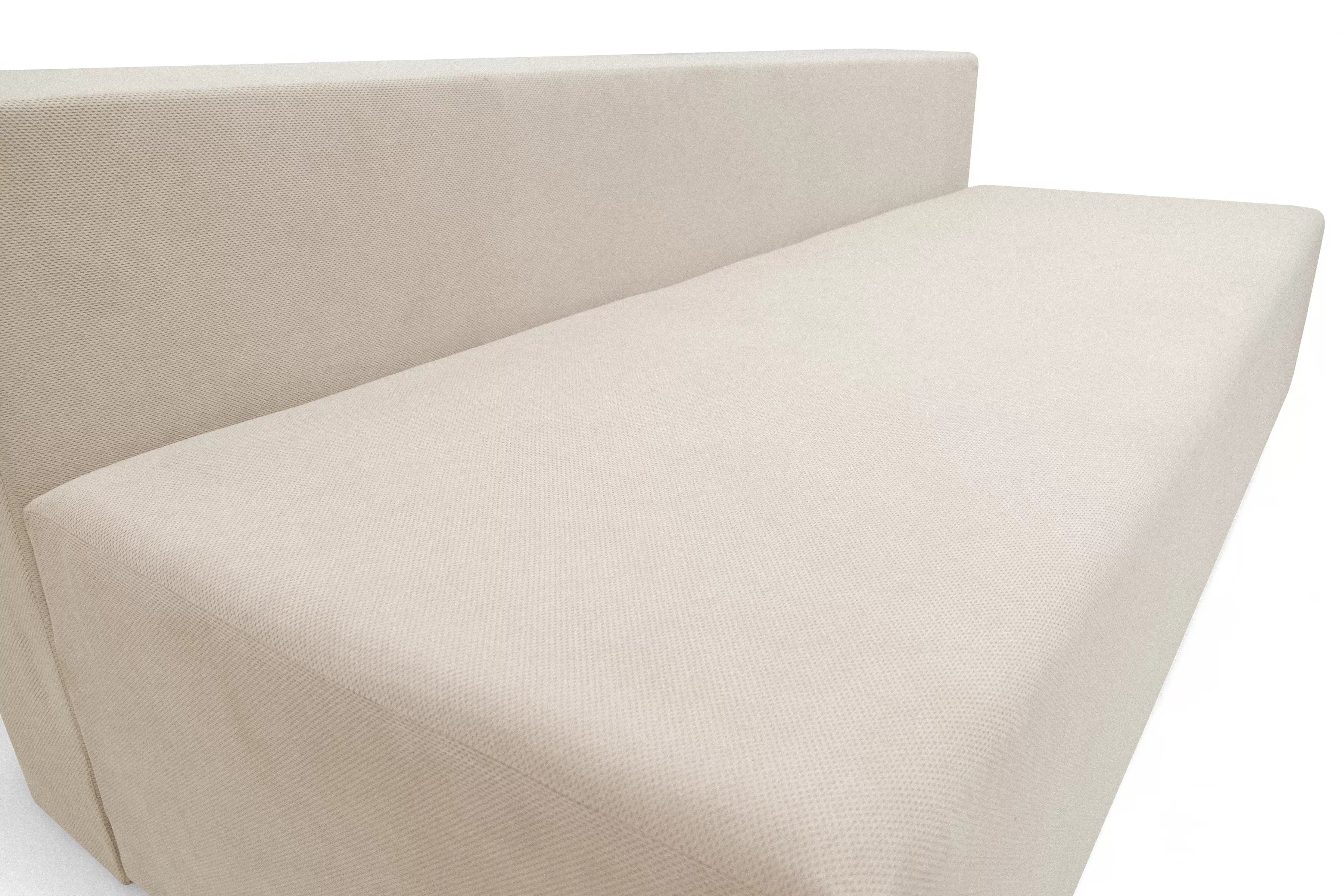 Rozkládací pohovka Morena s úložným prostorem - béžový hydrofobní samet Pretty 03 Pohovka rozkladana s úložným prostorem Morena - béžová plusz hydrofobní  Pretty 03