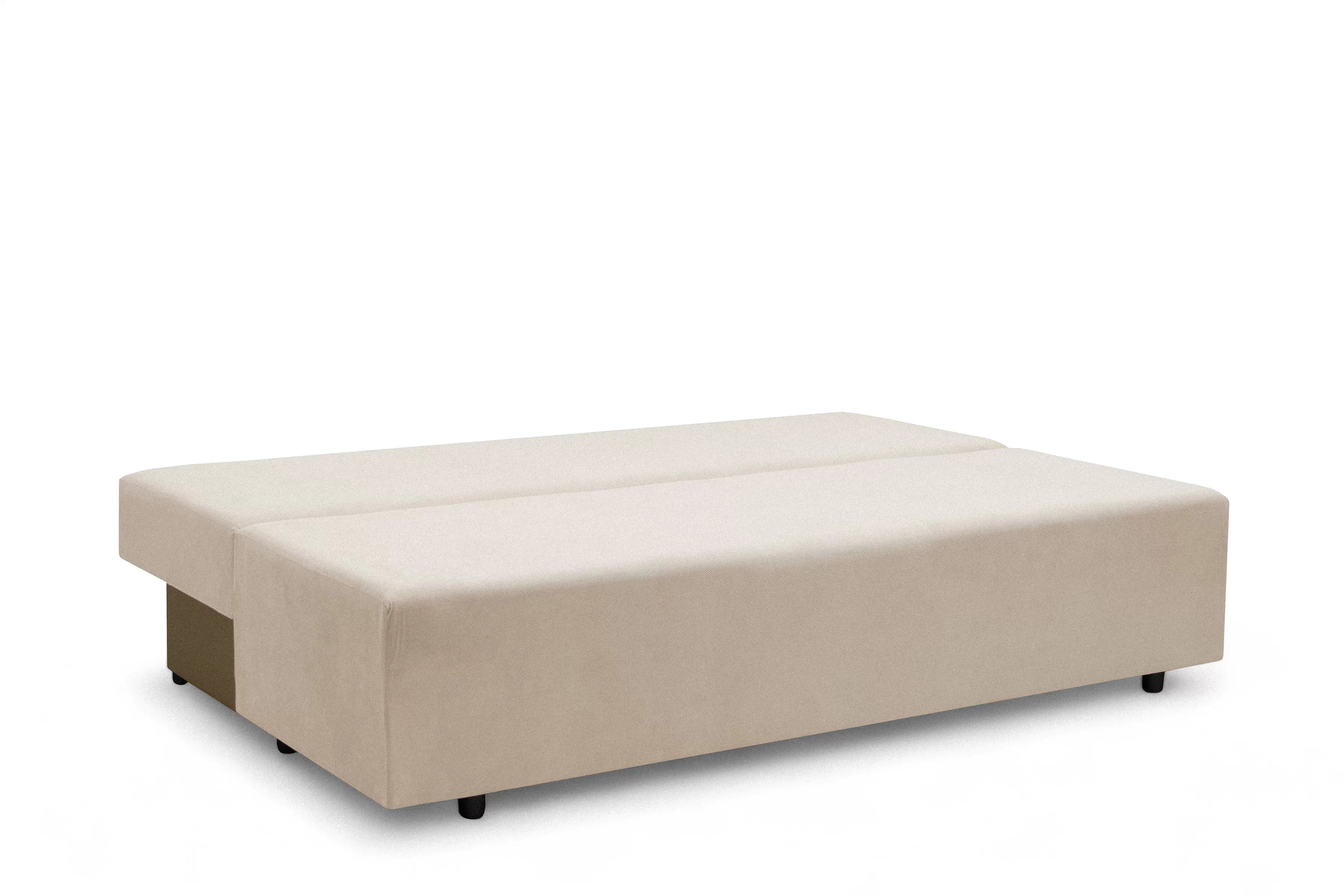 Rozkládací pohovka Morena s úložným prostorem - béžový hydrofobní samet Pretty 03 Pohovka rozkladana s úložným prostorem Morena - béžová plusz hydrofobní  Pretty 03