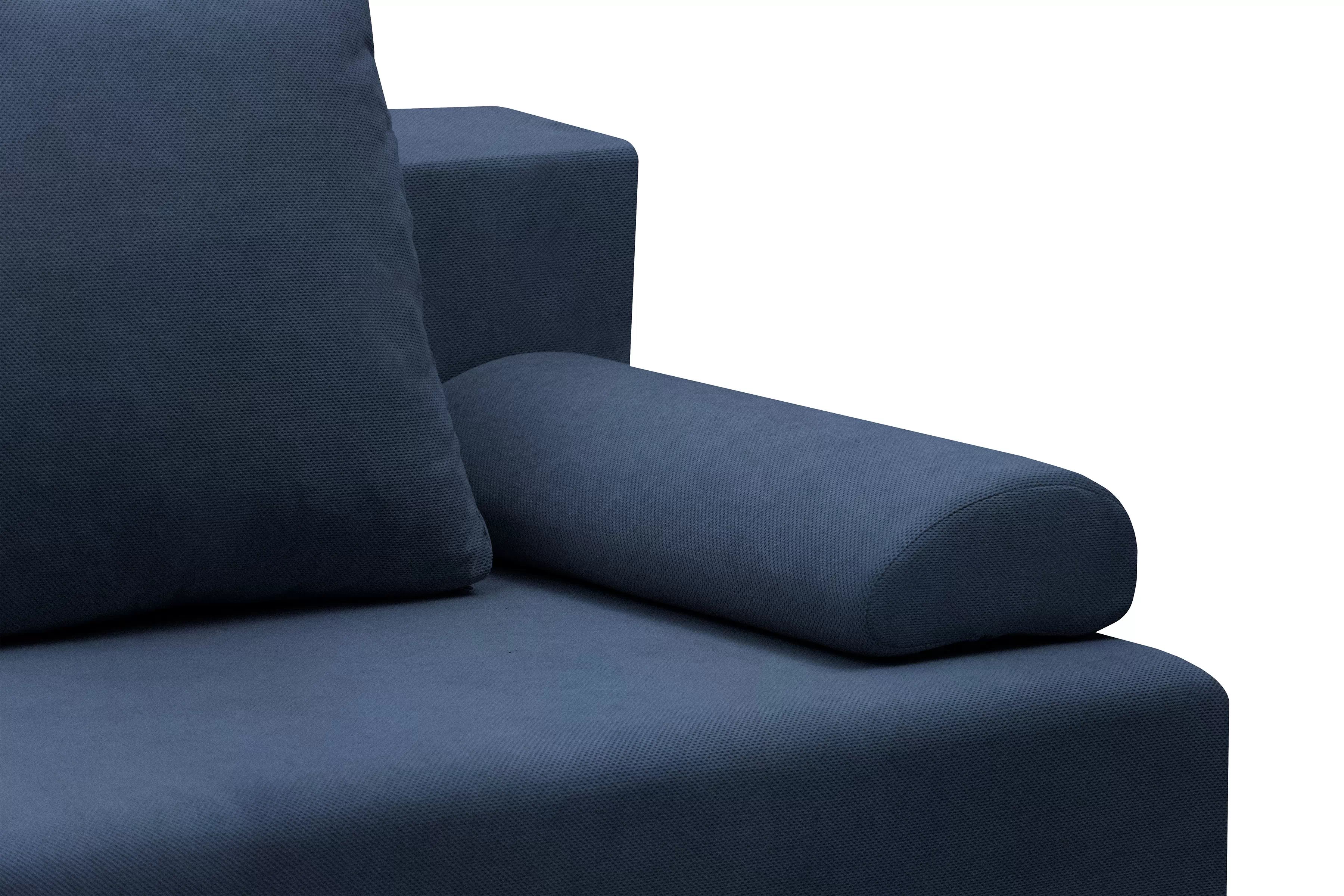 Rozkladacia pohovka Morena s úložným priestorom – tmavomodrý hydrofóbny plyš Pretty 22 Pohovka rozkladana s úložným priestorom Morena - námornícka modrá plusz hydrofobowy Pretty 22