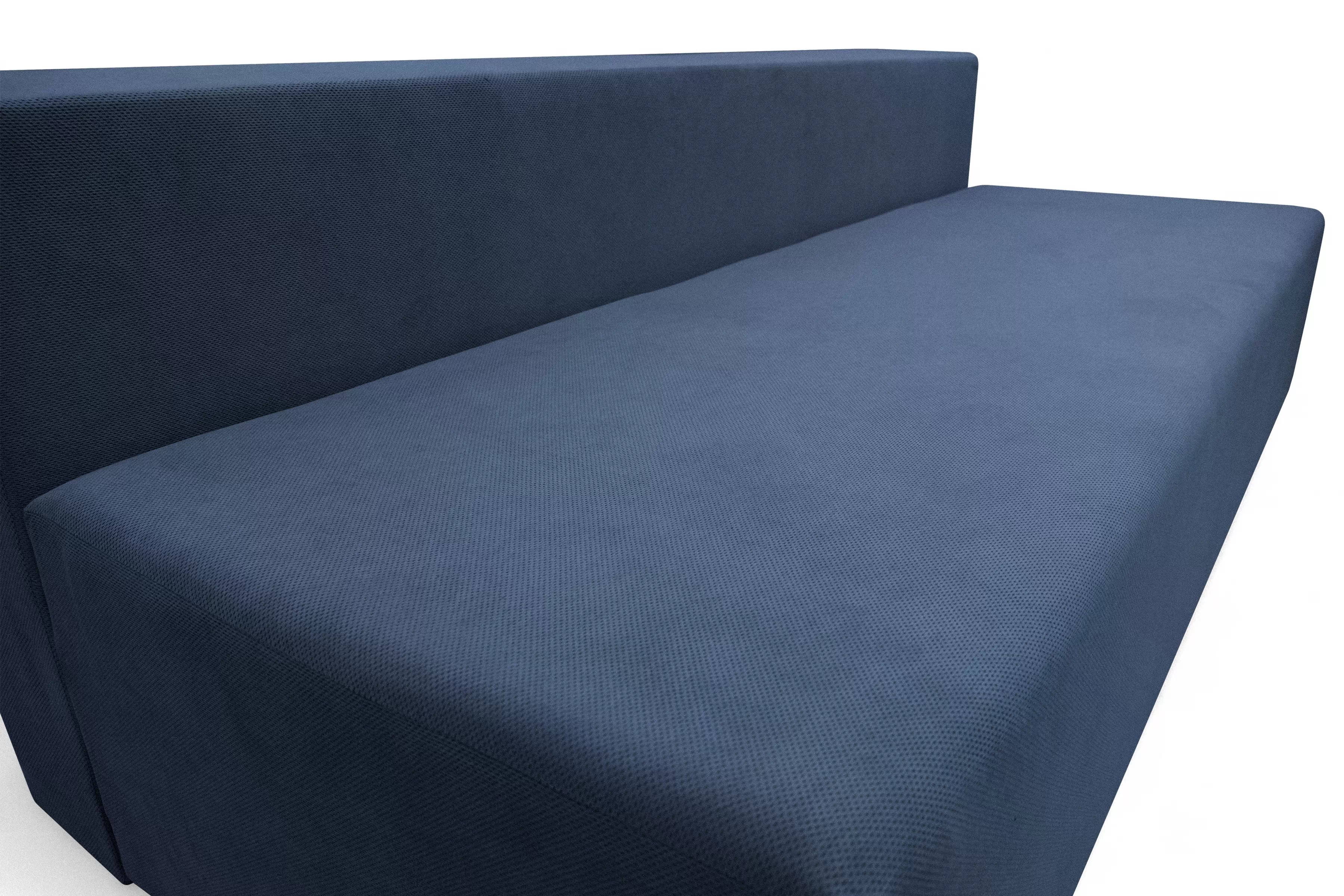 Rozkladacia pohovka Morena s úložným priestorom – tmavomodrý hydrofóbny plyš Pretty 22 Pohovka rozkladana s úložným priestorom Morena - námornícka modrá plusz hydrofobowy Pretty 22