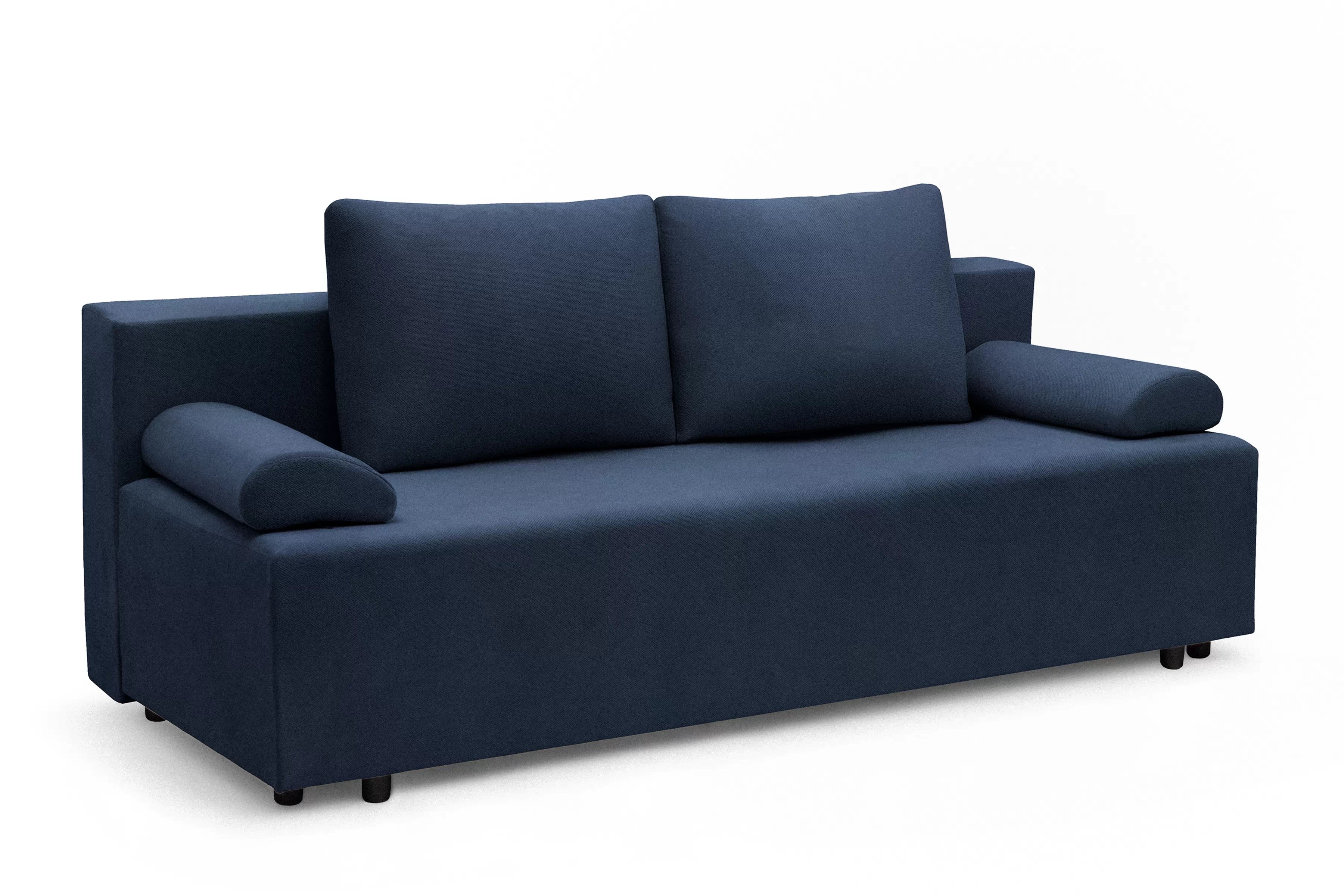 Rozkladacia pohovka Morena s úložným priestorom – tmavomodrý hydrofóbny plyš Pretty 22 Pohovka rozkladana s úložným priestorom Morena - námornícka modrá plusz hydrofobowy Pretty 22