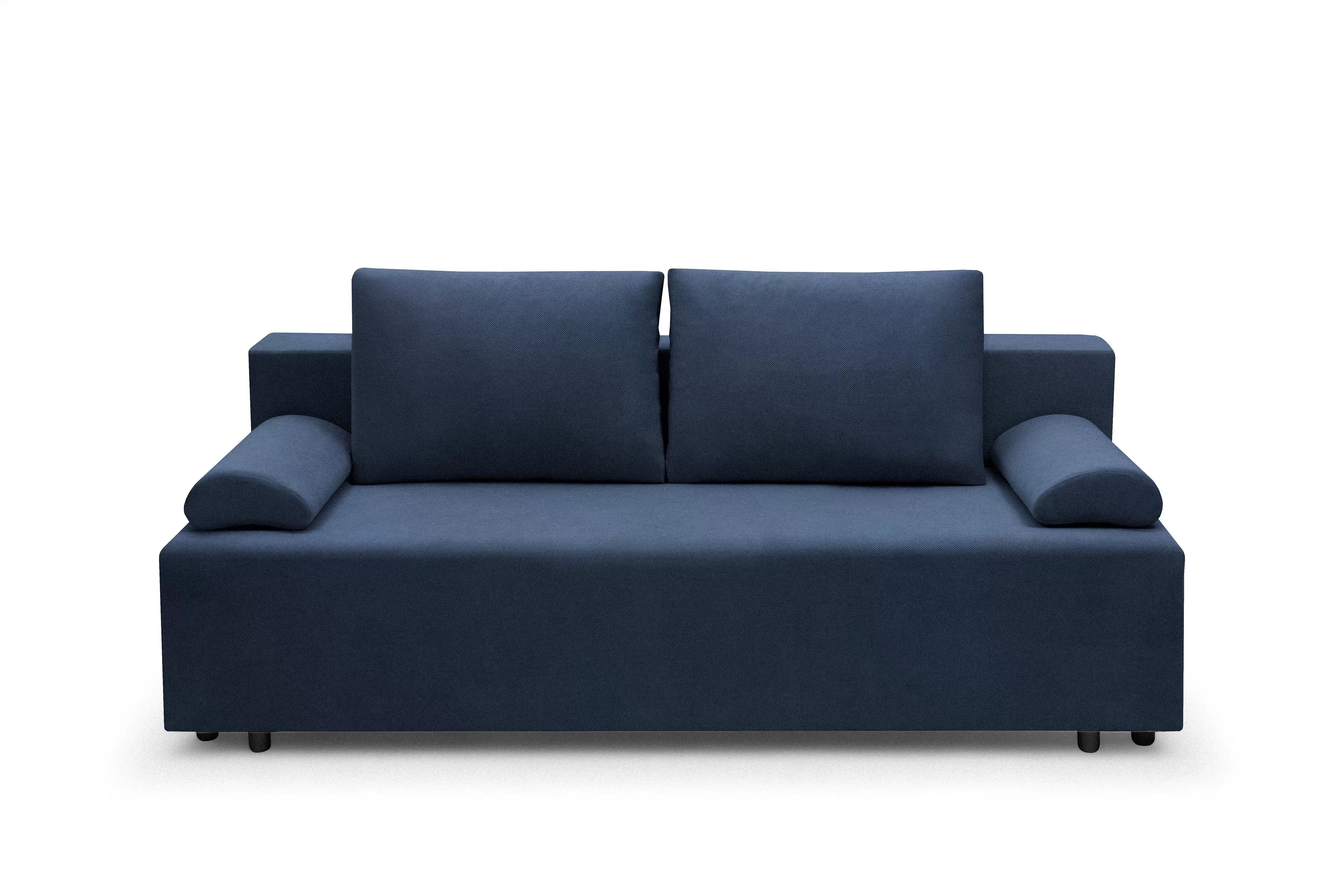 Rozkladacia pohovka Morena s úložným priestorom – tmavomodrý hydrofóbny plyš Pretty 22 Pohovka rozkladana s úložným priestorom Morena - námornícka modrá plusz hydrofobowy Pretty 22