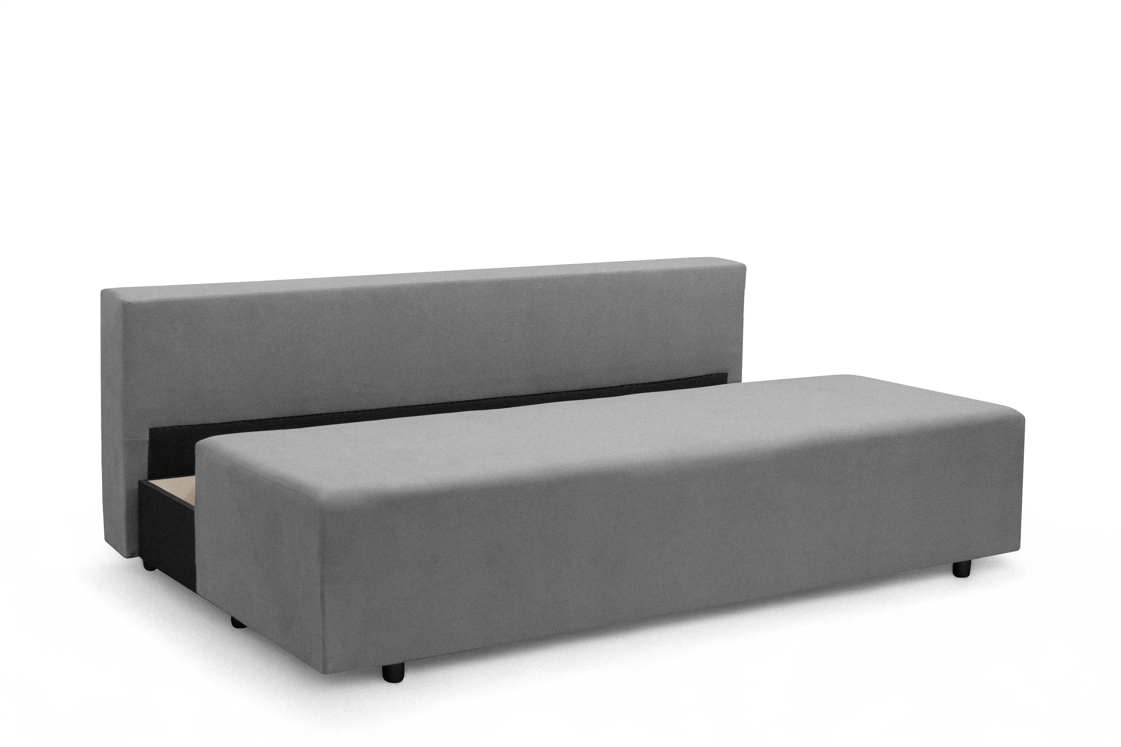 Rozkladacia pohovka Morena s úložným priestorom – sivý hydrofóbny plyš Pretty 17 Pohovka rozkladana s úložným priestorom Morena - šedý plusz hydrofobowy Pretty 17