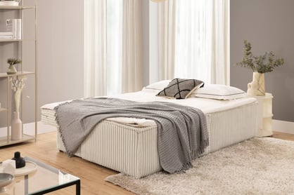 Pohovka Solvero s funkciou spania - béžový plyš Tilia 03 Pohovka Solvero s funkciou spánku - béžový plusz Tilia 03