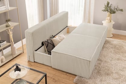 Pohovka Solvero s funkciou spania - béžový plyš Tilia 03 Pohovka Solvero s funkciou spánku - béžový plusz Tilia 03