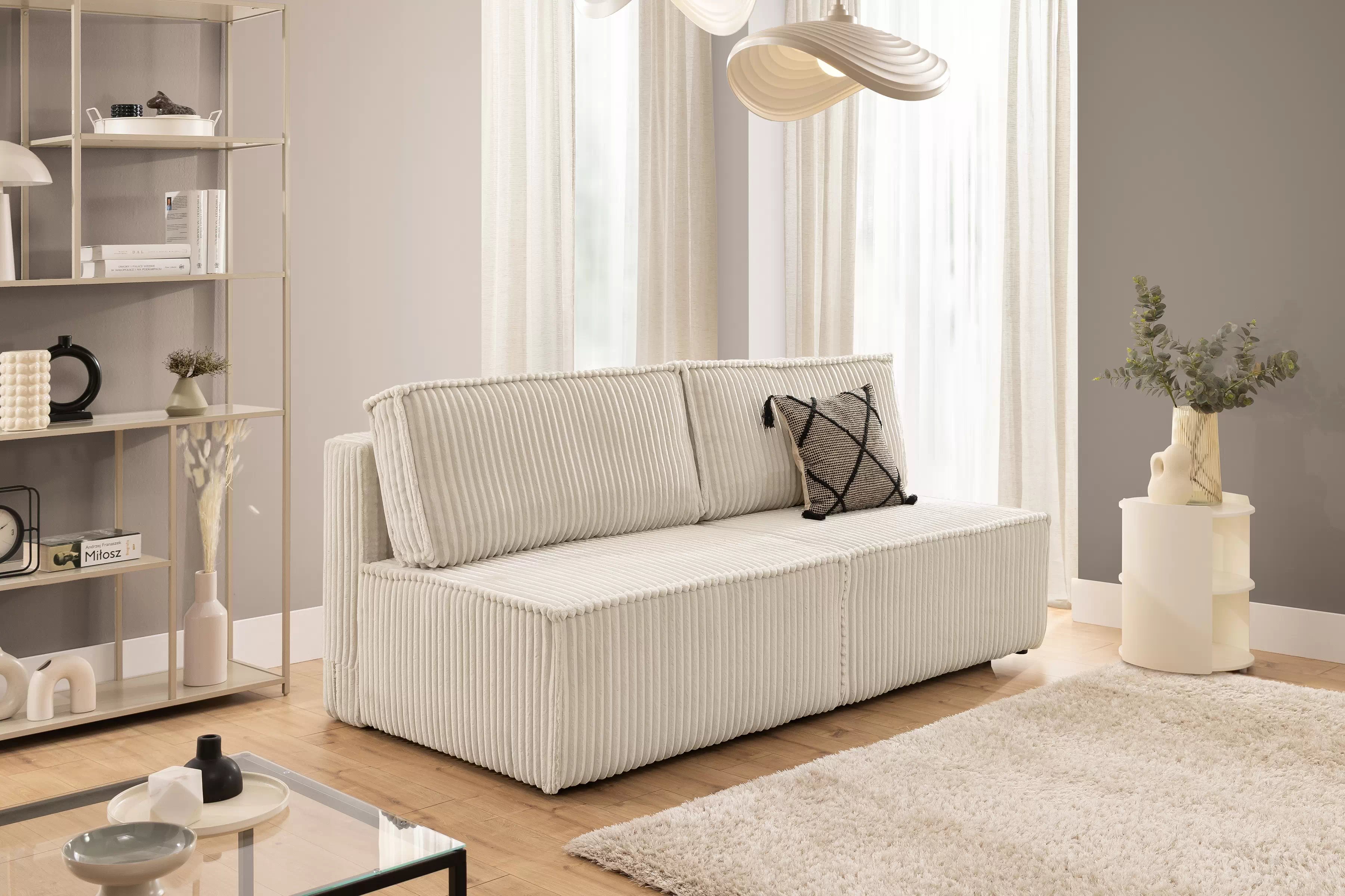 Pohovka Solvero s funkciou spania - béžový plyš Tilia 03 Pohovka Solvero s funkciou spánku - béžový plusz Tilia 03