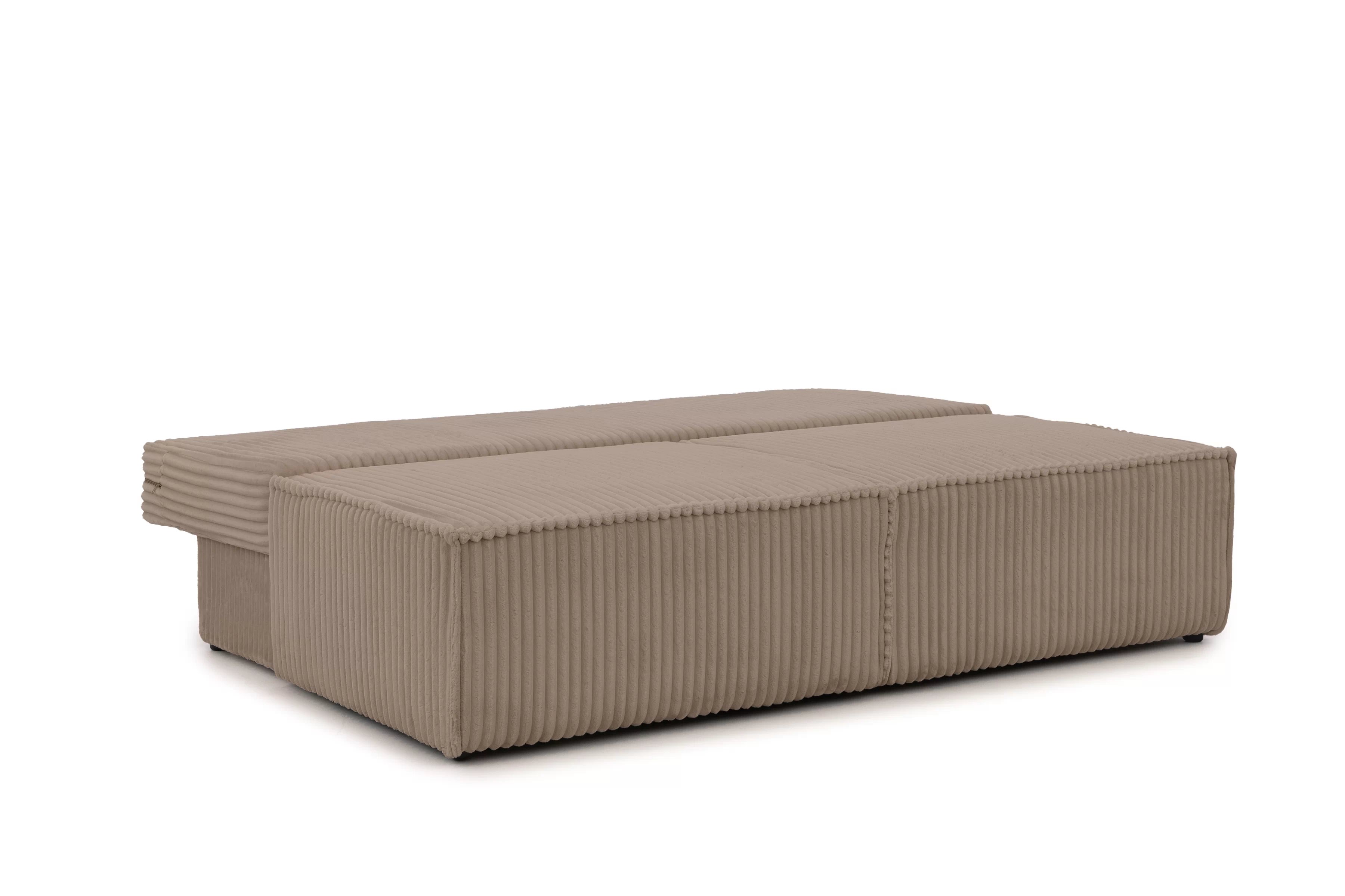 Rozkládací pohovka Solvero - tmavě béžový plyš Tilia 17 Pohovka Solvero rozkládací - tmavý béžová plusz Tilia 17