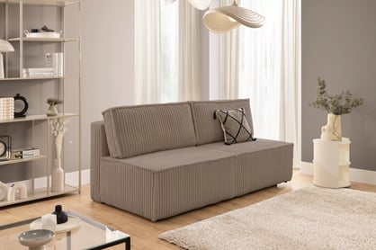 Rozkládací pohovka Solvero - tmavě béžový plyš Tilia 17 Pohovka Solvero rozkládací - tmavý béžová plusz Tilia 17