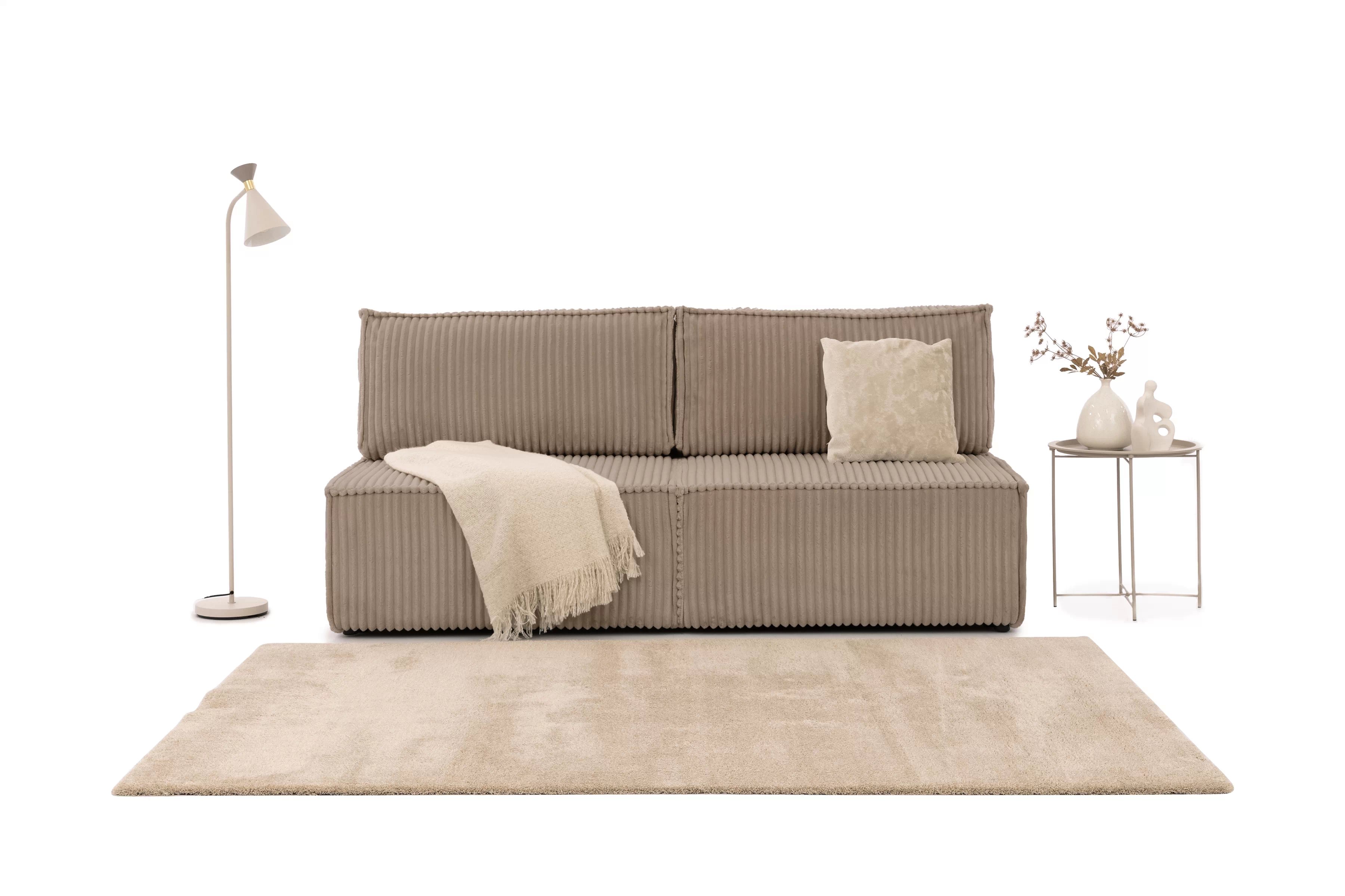 Rozkládací pohovka Solvero - tmavě béžový plyš Tilia 17 Pohovka Solvero rozkládací - tmavý béžová plusz Tilia 17