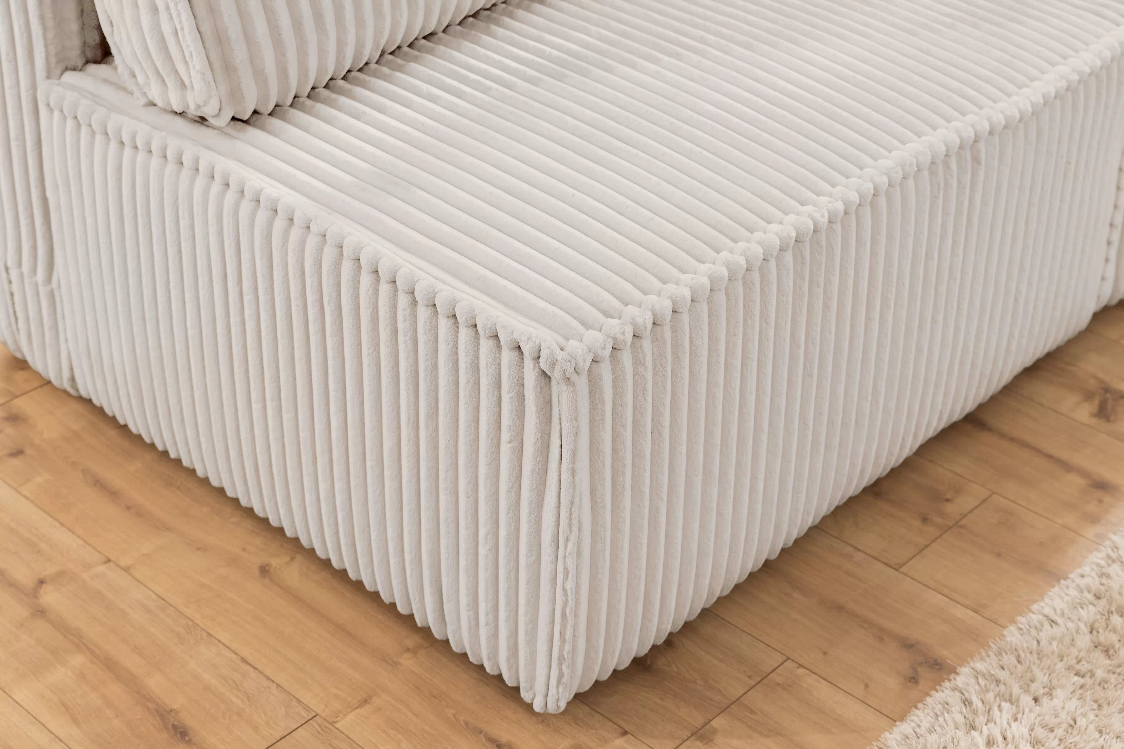 Pohovka Solvero s rozkladem na spaní - světle béžový plyš Tilia 01 Pohovka Solvero rozkládací - světlý béžová plusz Tilia 01