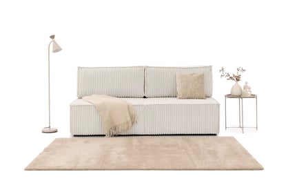 Pohovka Solvero s rozkladem na spaní - světle béžový plyš Tilia 01 Pohovka Solvero rozkládací - světlý béžová plusz Tilia 01