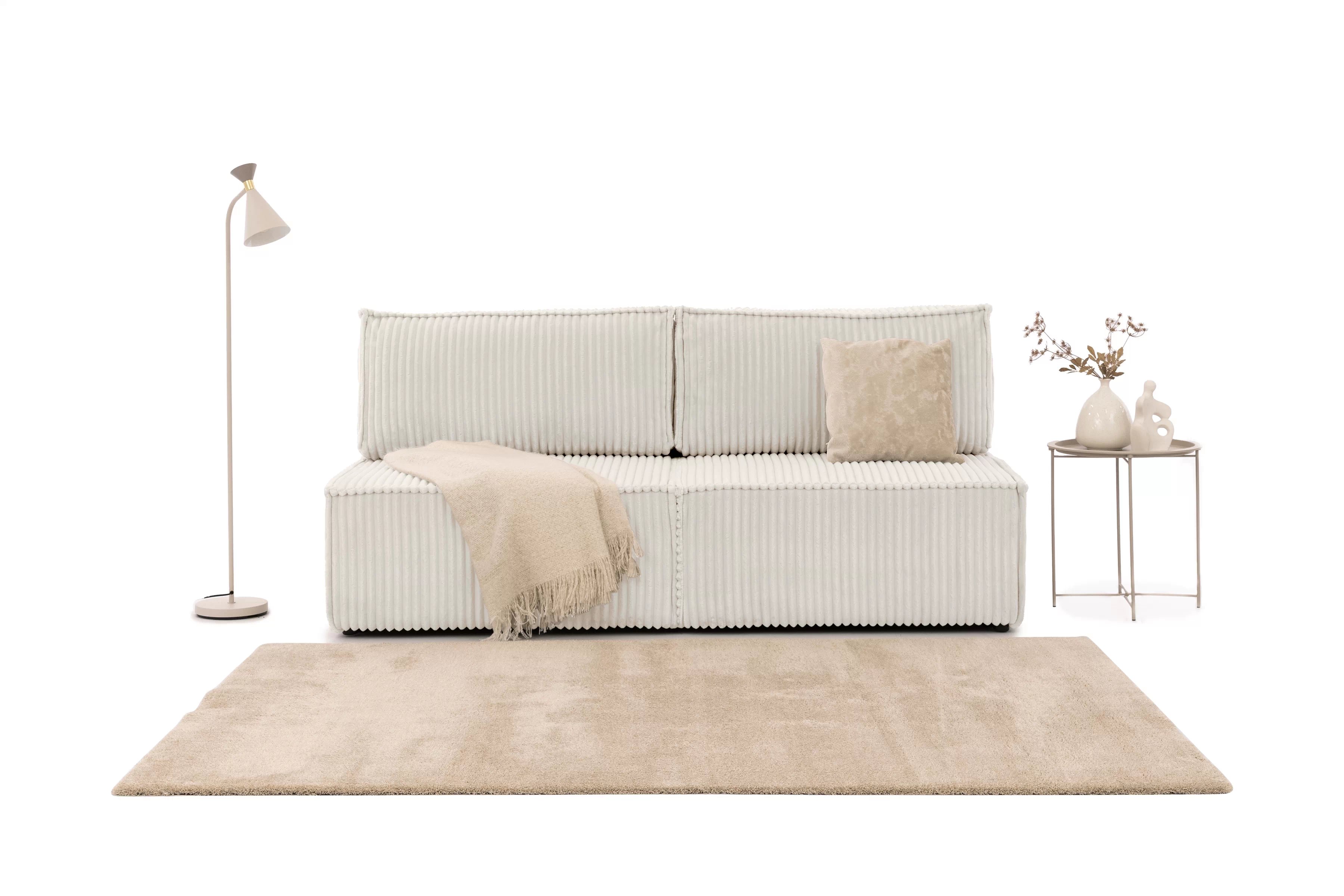 Pohovka Solvero s rozkladem na spaní - světle béžový plyš Tilia 01 Pohovka Solvero rozkládací - světlý béžová plusz Tilia 01