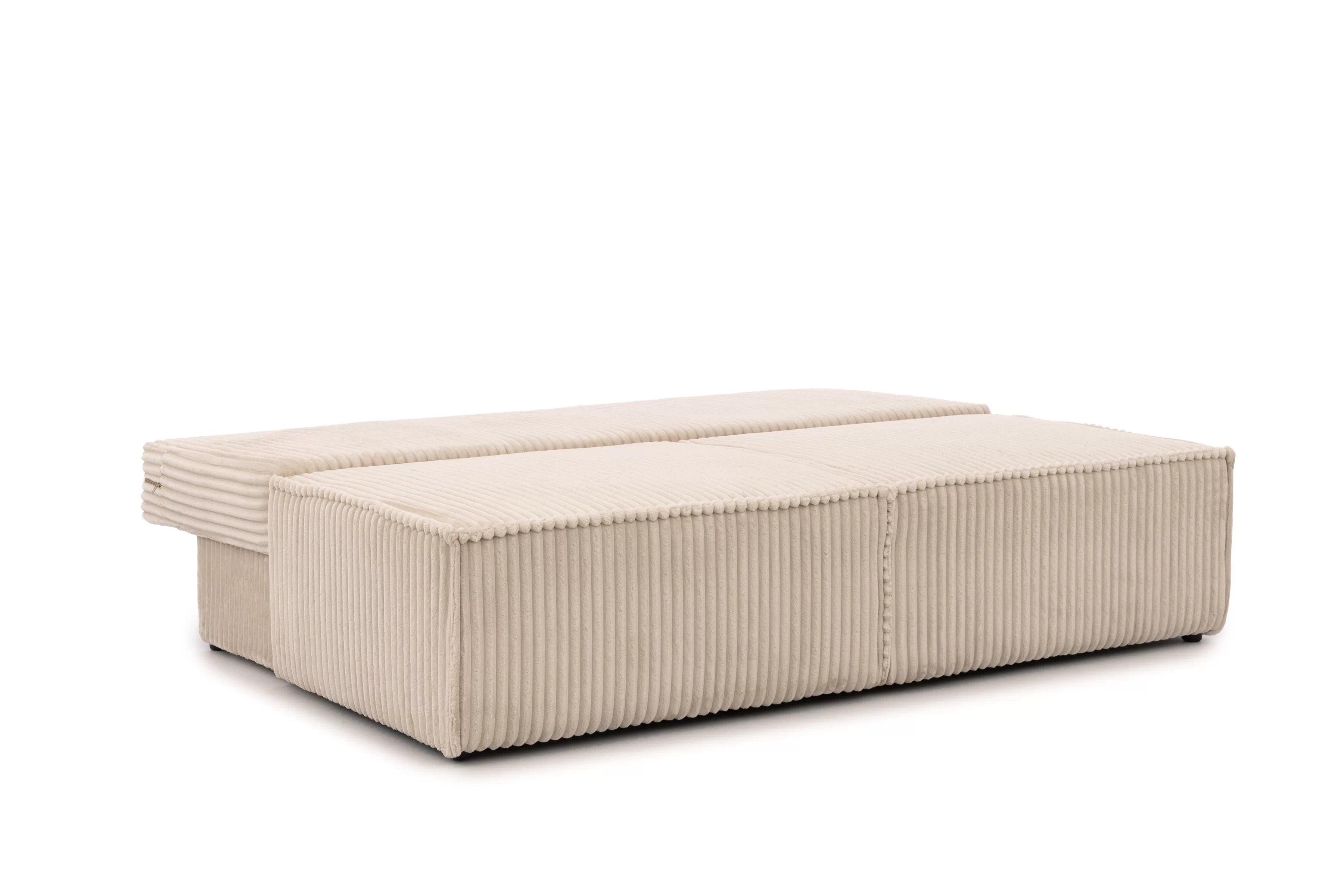 Pohovka Solvero s rozkladom na spanie - svetlý béžový plyš Tilia 01 Pohovka Solvero s funkciou spánku - Krémový plusz Tilia 01