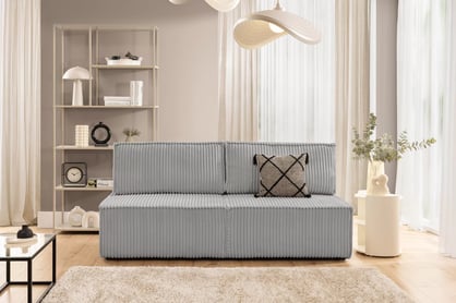 Rozkládací pohovka Solvero - šedý plyš Tilia 86 Pohovka Solvero rozkládací - šedá plusz Tilia 86