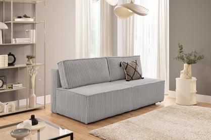 Rozkládací pohovka Solvero - šedý plyš Tilia 86 Pohovka Solvero rozkládací - šedá plusz Tilia 86