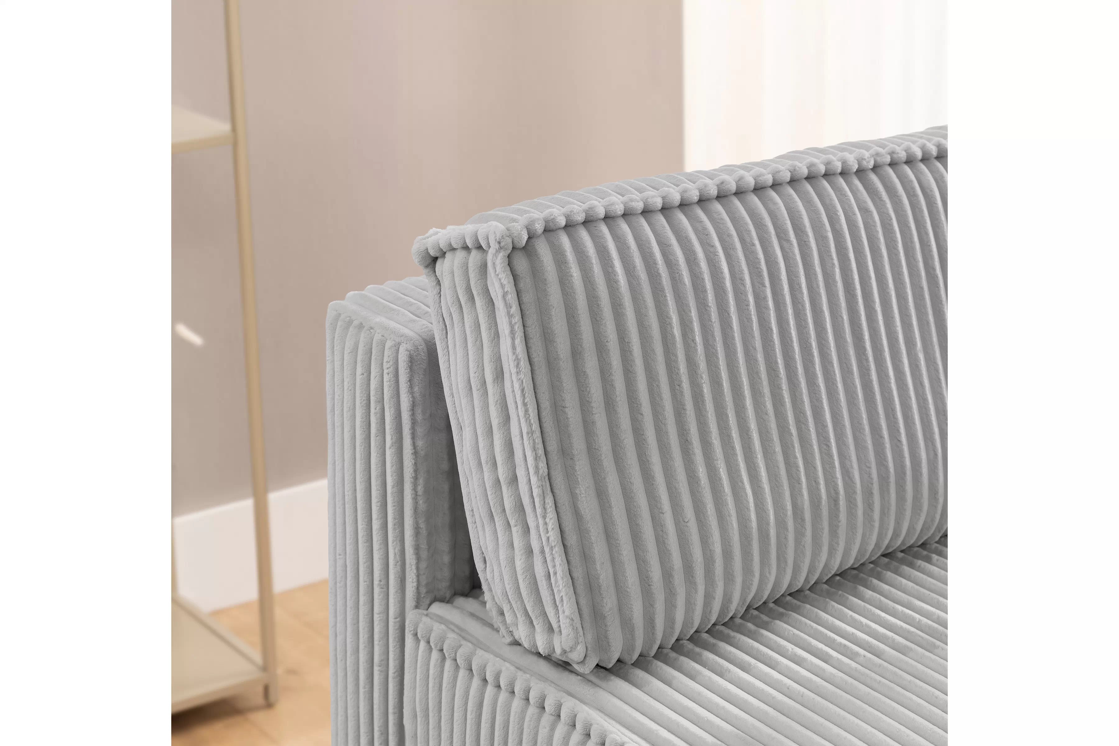 Rozkládací pohovka Solvero - šedý plyš Tilia 86 Pohovka Solvero rozkládací - šedá plusz Tilia 86