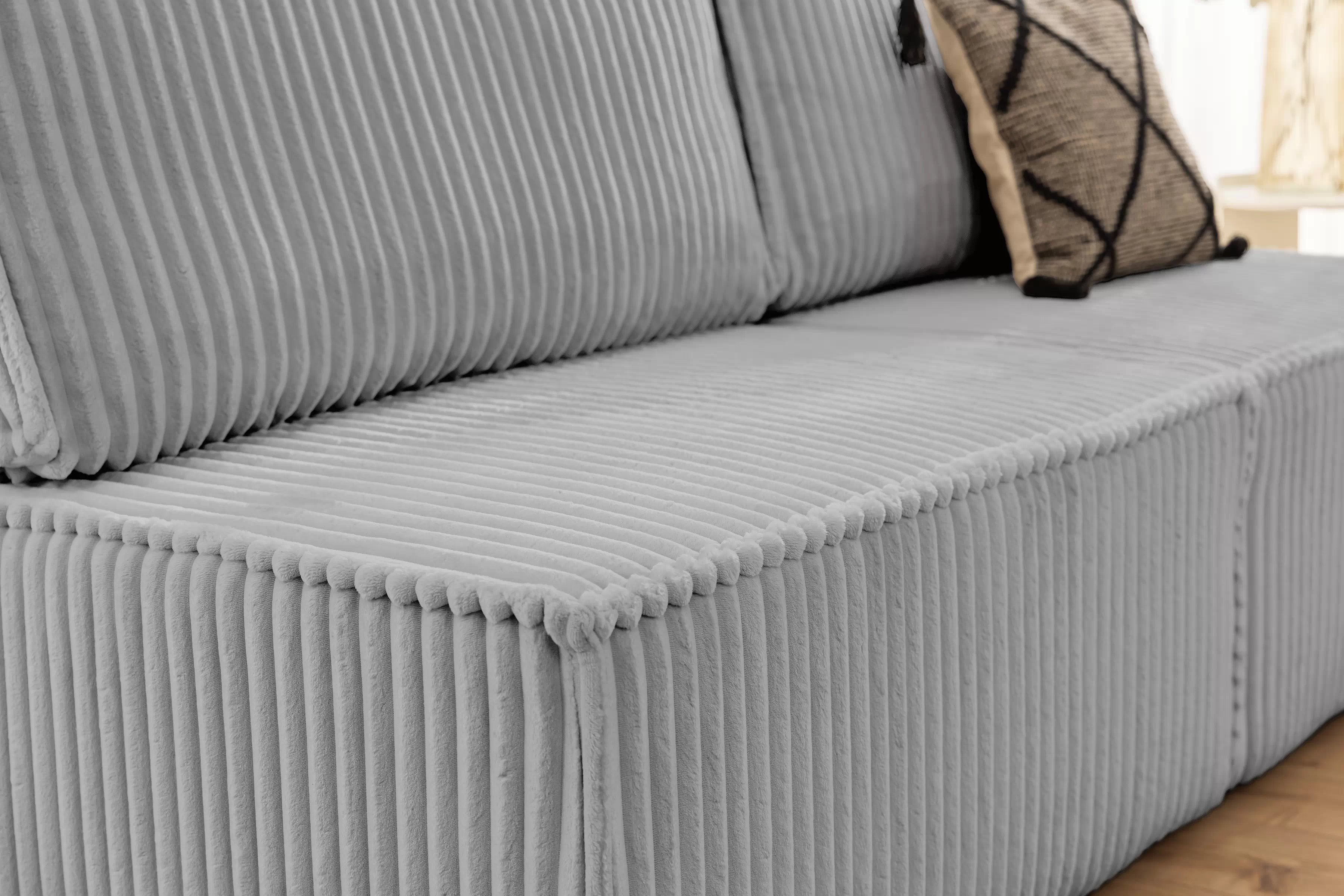 Rozkládací pohovka Solvero - šedý plyš Tilia 86 Pohovka Solvero rozkládací - šedá plusz Tilia 86