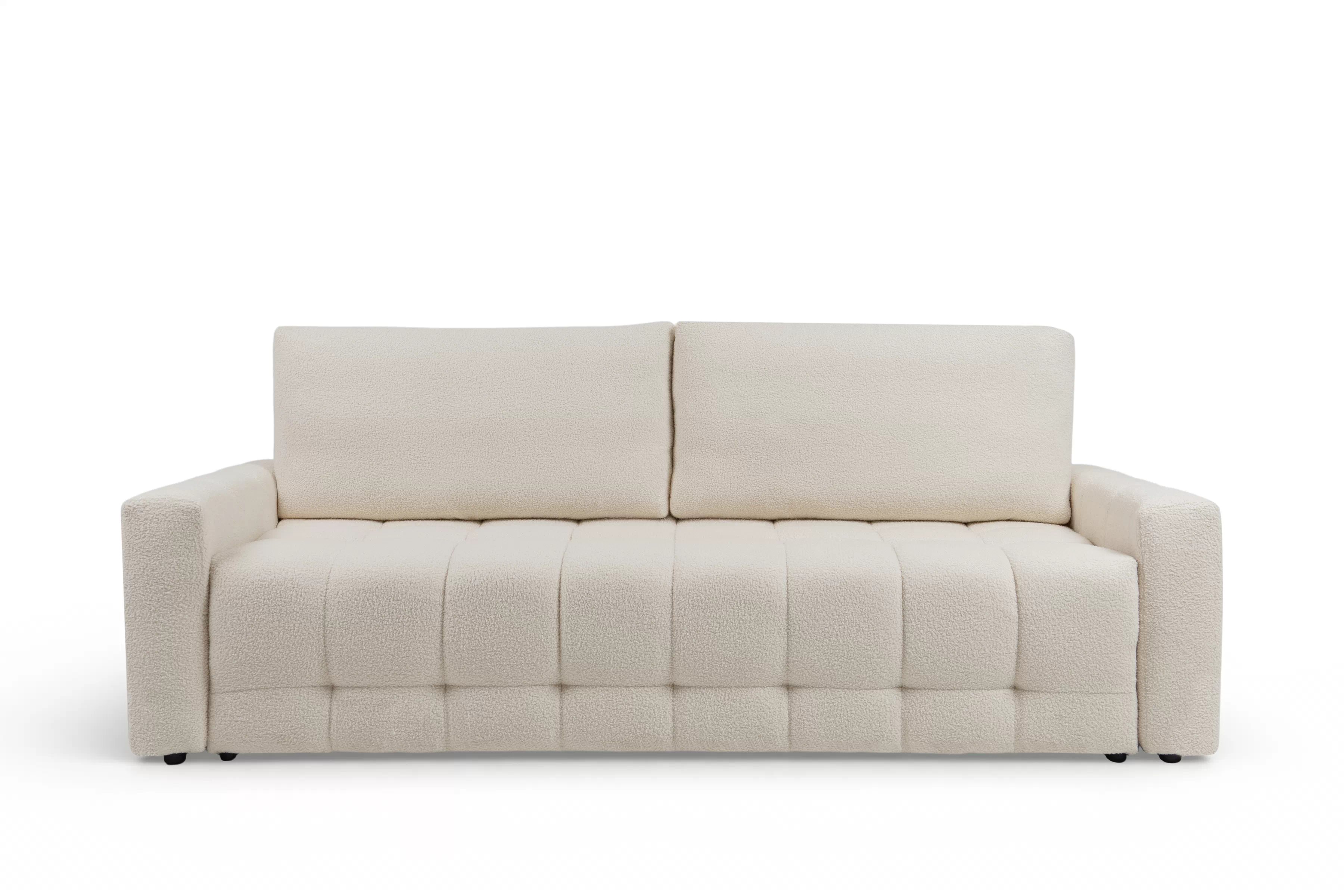 Rozkládací pohovka Sorenio - světlý béžový buklé Quelle 02 Pohovka Sorenio rozkládací  - světlý béžová bukla Quelle 02