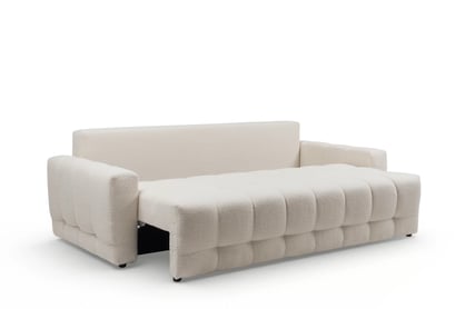 Rozkládací pohovka Sorenio - světlý béžový buklé Quelle 02 Pohovka Sorenio rozkládací  - světlý béžová bukla Quelle 02