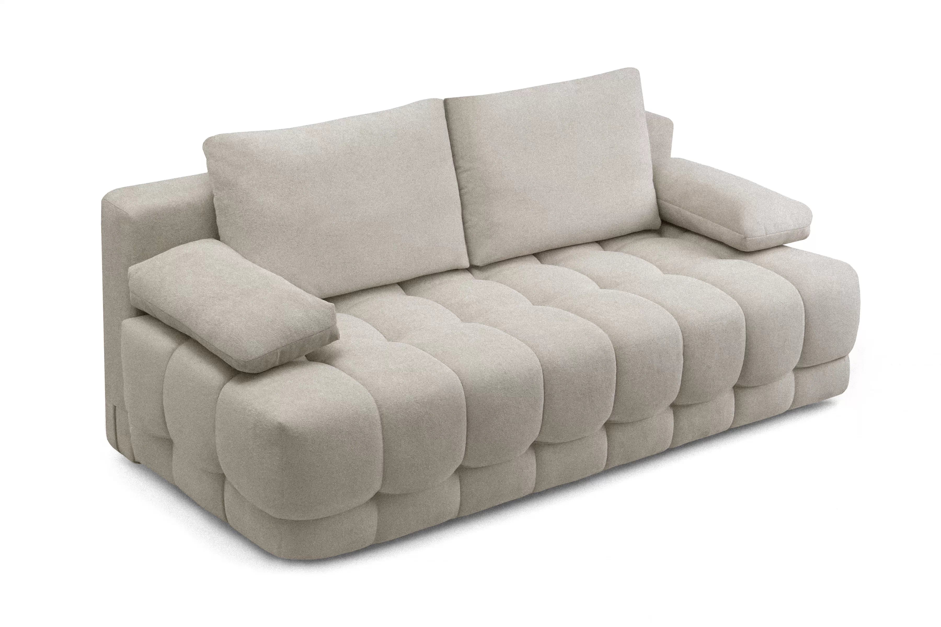 Rozkladacia pohovka Tuko s úložným priestorom – béžová pletenina Freya 210.03 Pohovka Tuko rozkladana S vnútorným úložným priestorom- Béžová boucle Freya 210.03