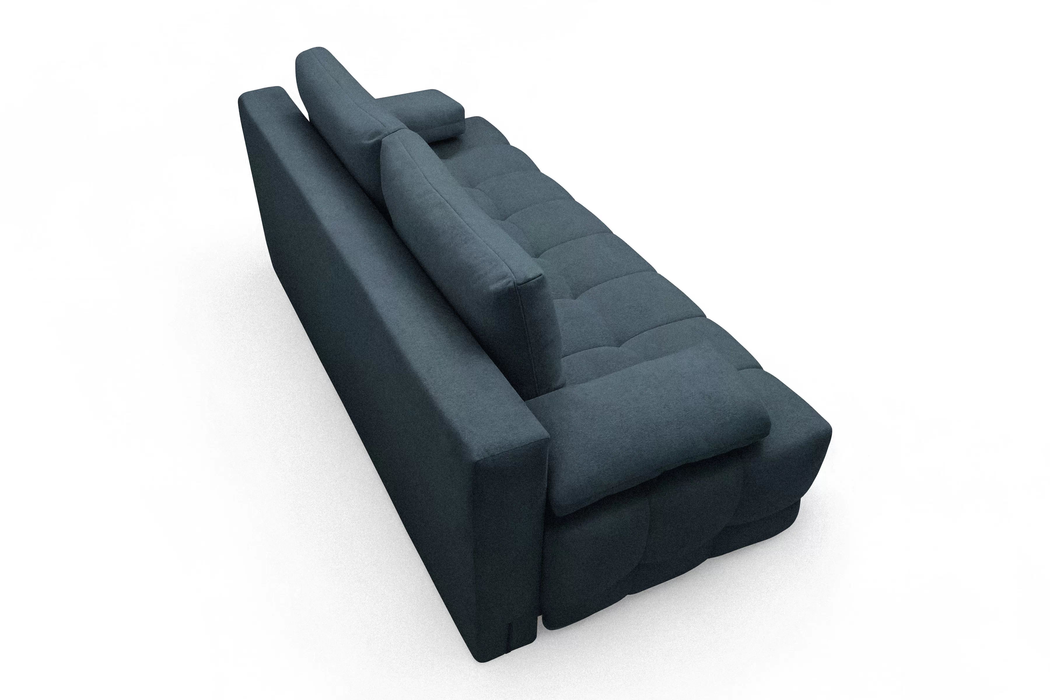 Rozkladacia pohovka Tuko s úložným priestorom – tmavomodrá pletenina Freya 210-28 Pohovka Tuko rozkladana S vnútorným úložným priestorom- námornícka modrá dzianina Freya 210-28